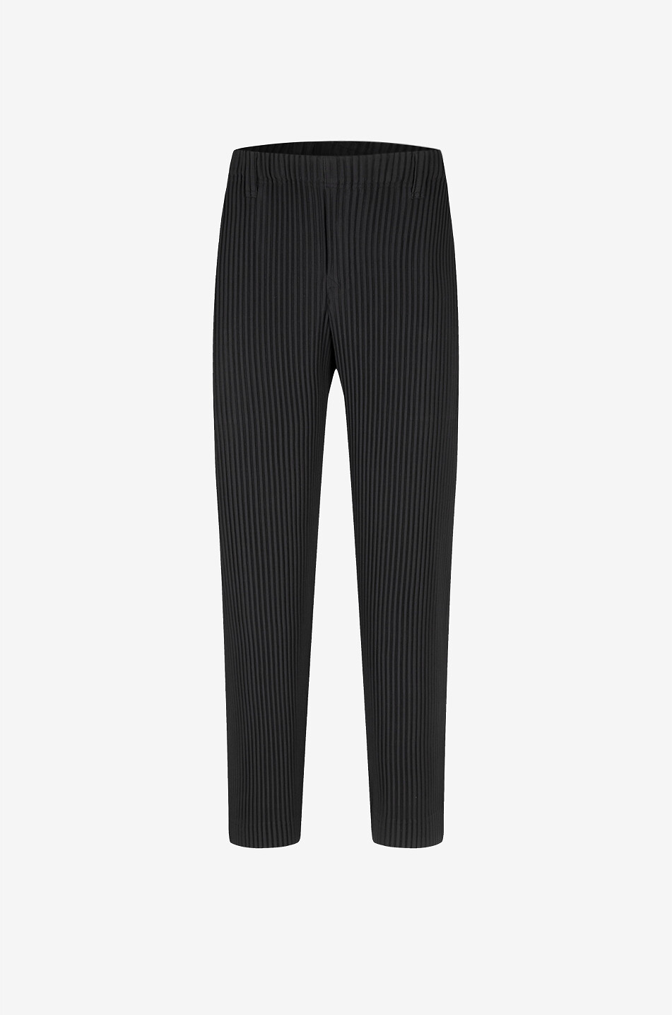 HOMME PLISSÉ ISSEY MIYAKE Pantalon droit raccourci en maille plissée Wool Like Light Homme NOIR 1