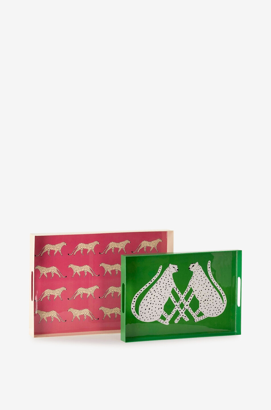 ATHEZZA Lot de 2 plateaux rectangulaires Bagheera Maison MULTICOLORE 1