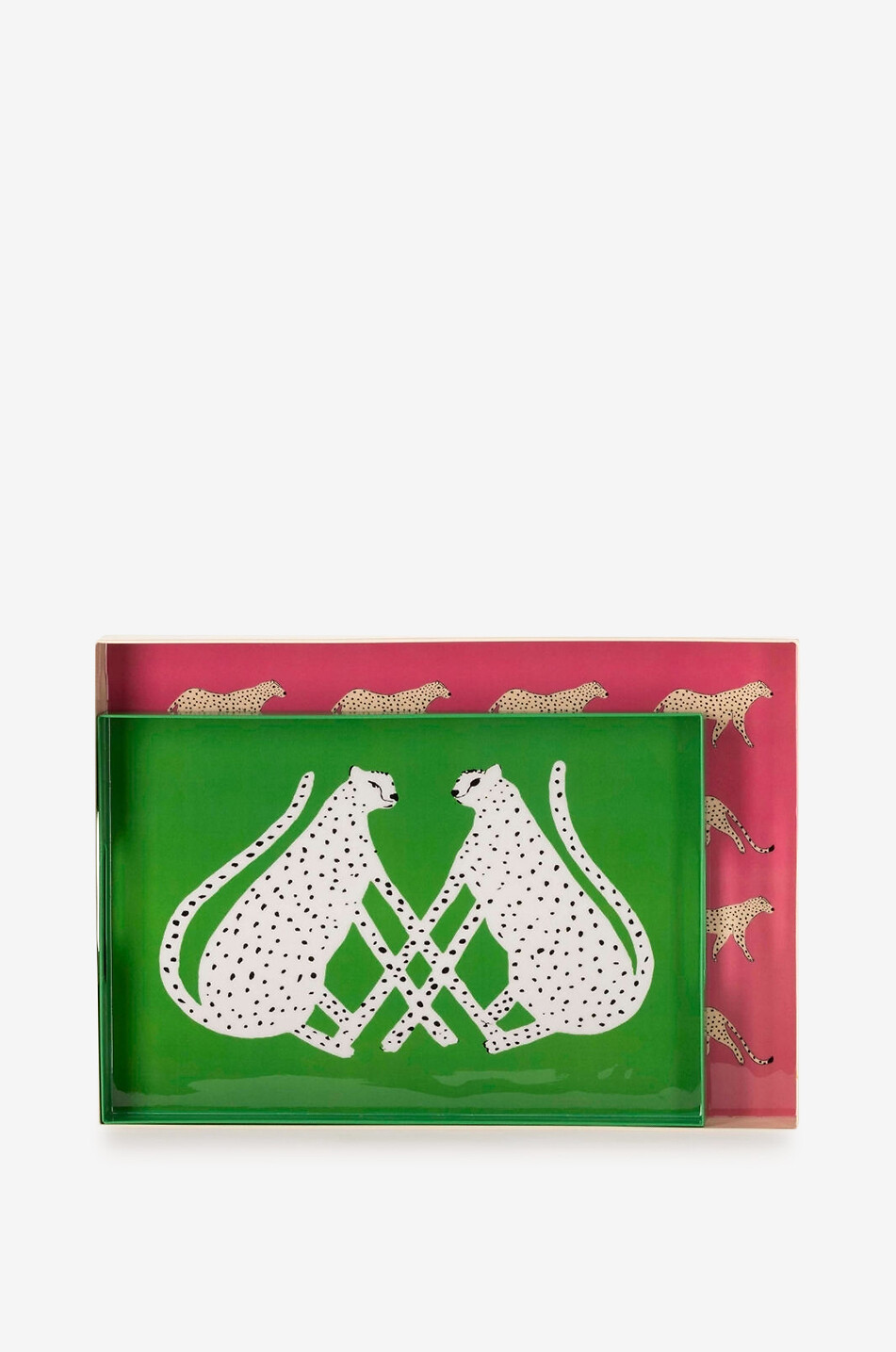 ATHEZZA Lot de 2 plateaux rectangulaires Bagheera Maison MULTICOLORE 2