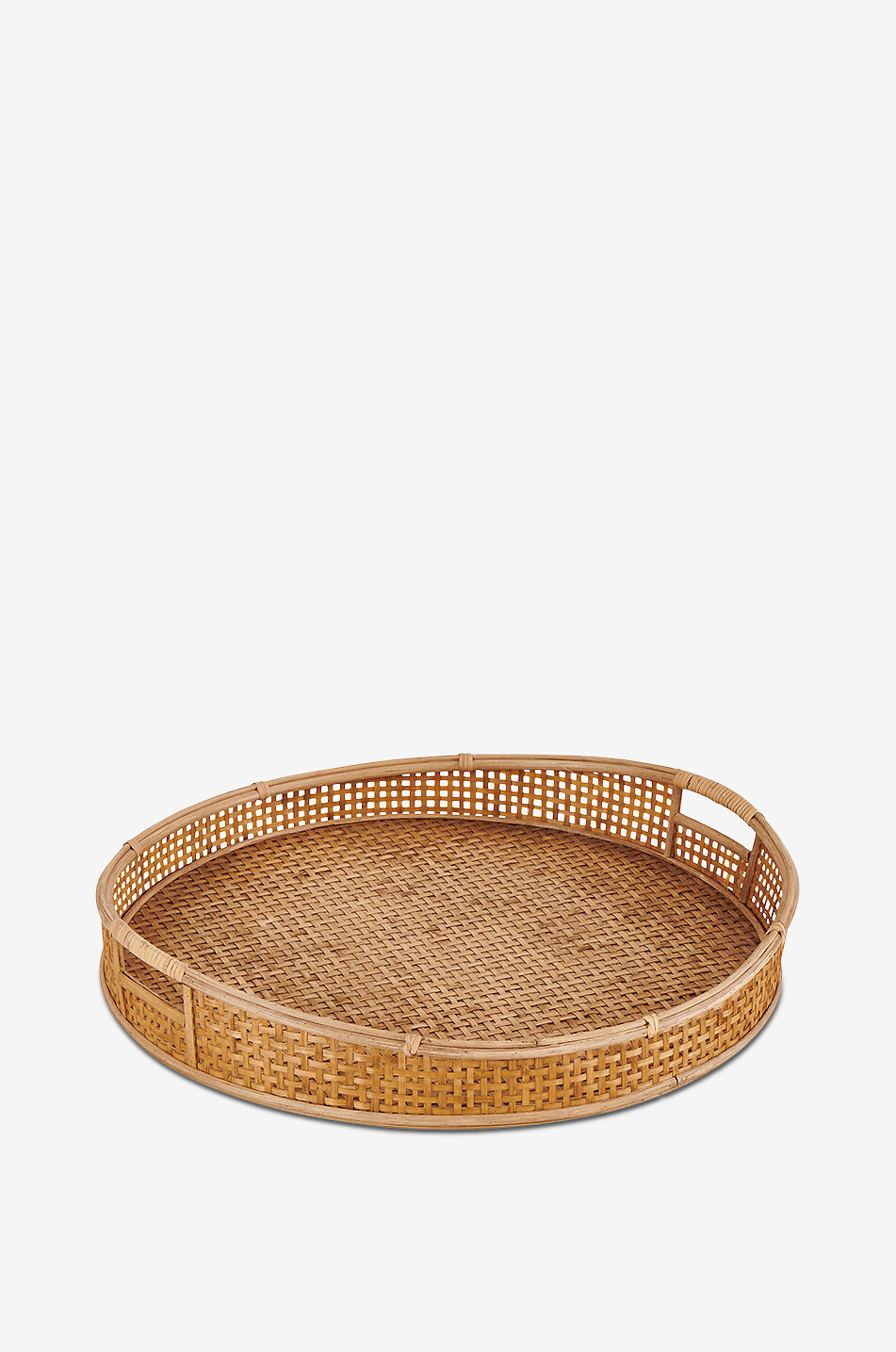 ATHEZZA Lot de deux plateaux en rotin Norti Maison MARRON 2