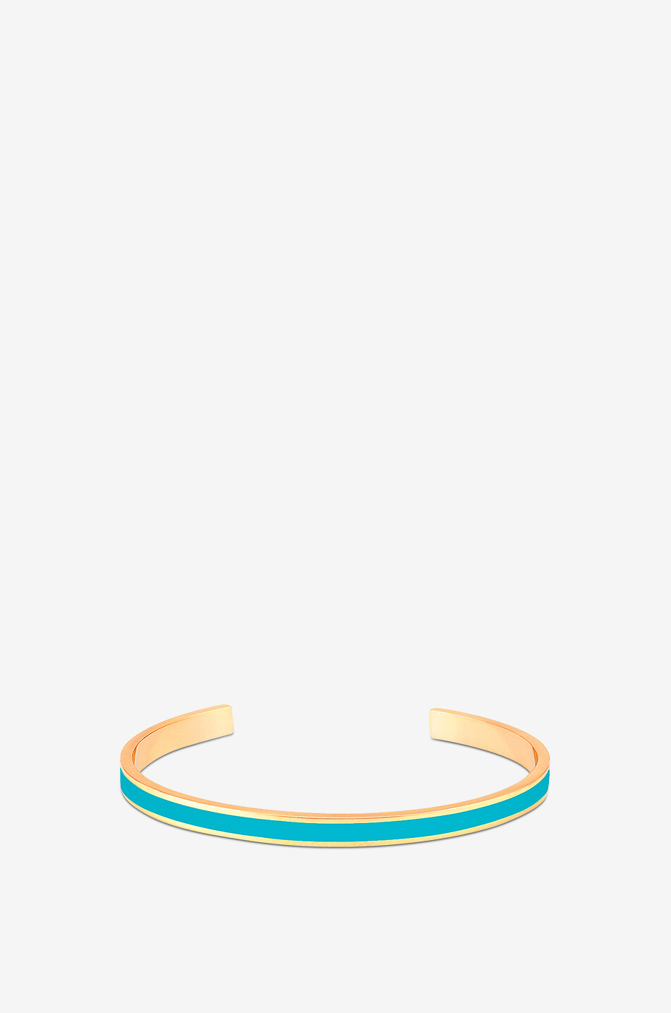 Emaillierter goldener Armreif Bangle 44 mm - Bleu Turquoise