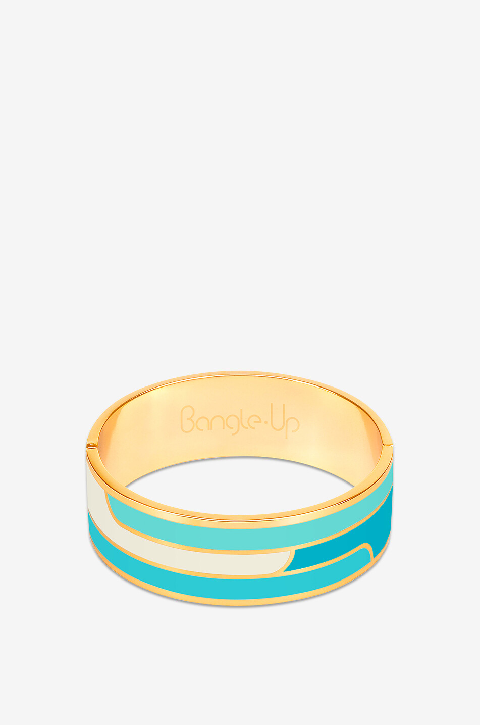 BANGLE UP Emaillierter Armreif Gaya - Turquoise - T1 - 2cm Damen BLAU 1