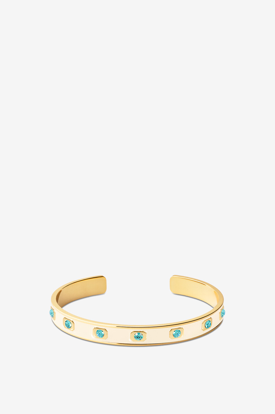 Gem - 7 mm - Bleu Turquoise enamelled crystal-clad bangle