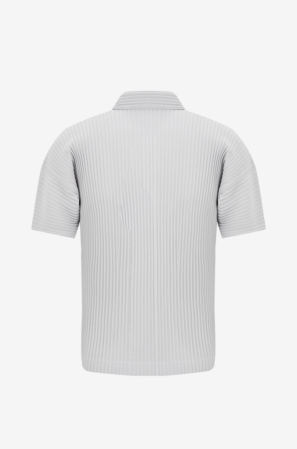 HOMME PLISSÉ ISSEY MIYAKE Kurzarm-Plissee-Strickpolohemd Basics Herren HELLGRAU 2