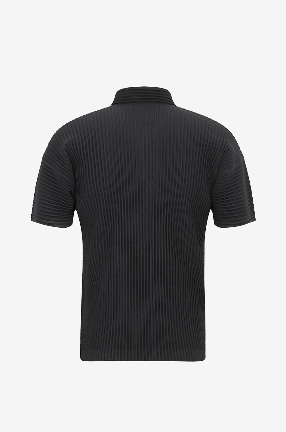 HOMME PLISSÉ ISSEY MIYAKE Kurzarm-Plissee-Strickpolohemd Basics Herren SCHWARZ 2