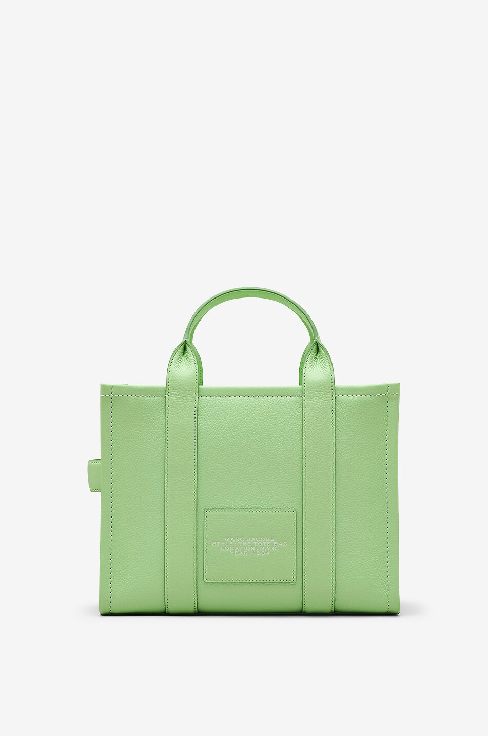 MARC JACOBS Sac cabas en cuir grainé The Leather Medium Tote Femme VERT CLAIR 2