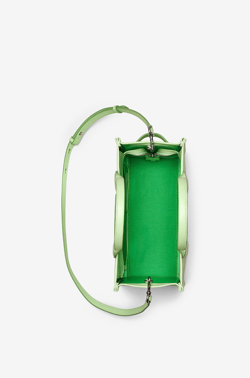 MARC JACOBS Sac cabas en cuir grainé The Leather Medium Tote Femme VERT CLAIR 8