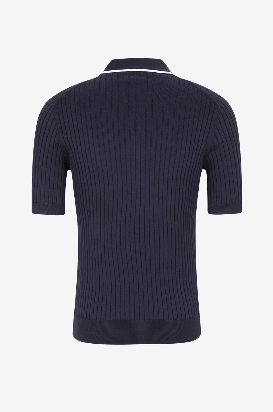 BRUNELLO CUCINELLI Rippstrick-Kurzarm-Polohemd im Slim Fit Herren DUNKELBLAU 2