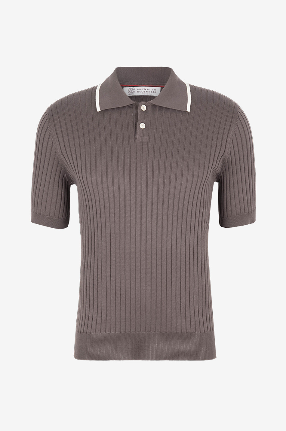 Rippstrick-Kurzarm-Polohemd im Slim Fit