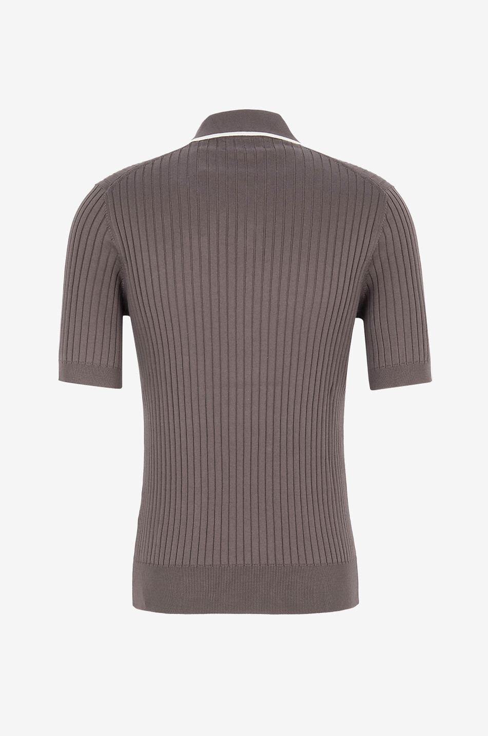 BRUNELLO CUCINELLI Rippstrick-Kurzarm-Polohemd im Slim Fit Herren DUNKELBRAUN 2