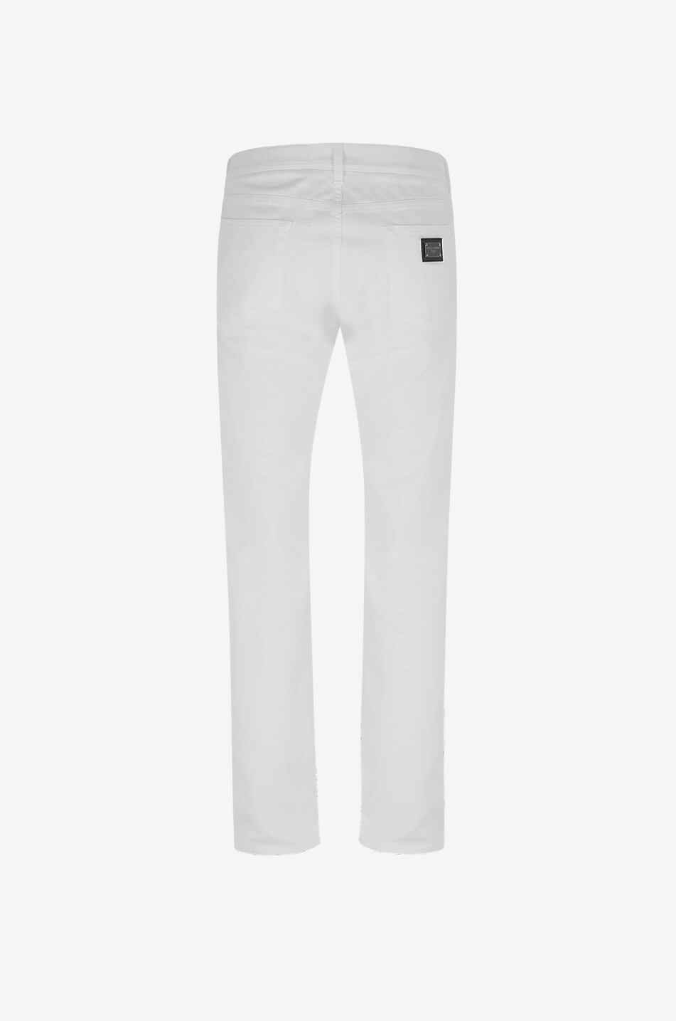 DOLCE & GABBANA Baumwollstretch-Slim-Fit-Jeans mit Logoplättchen Herren WEISS 2