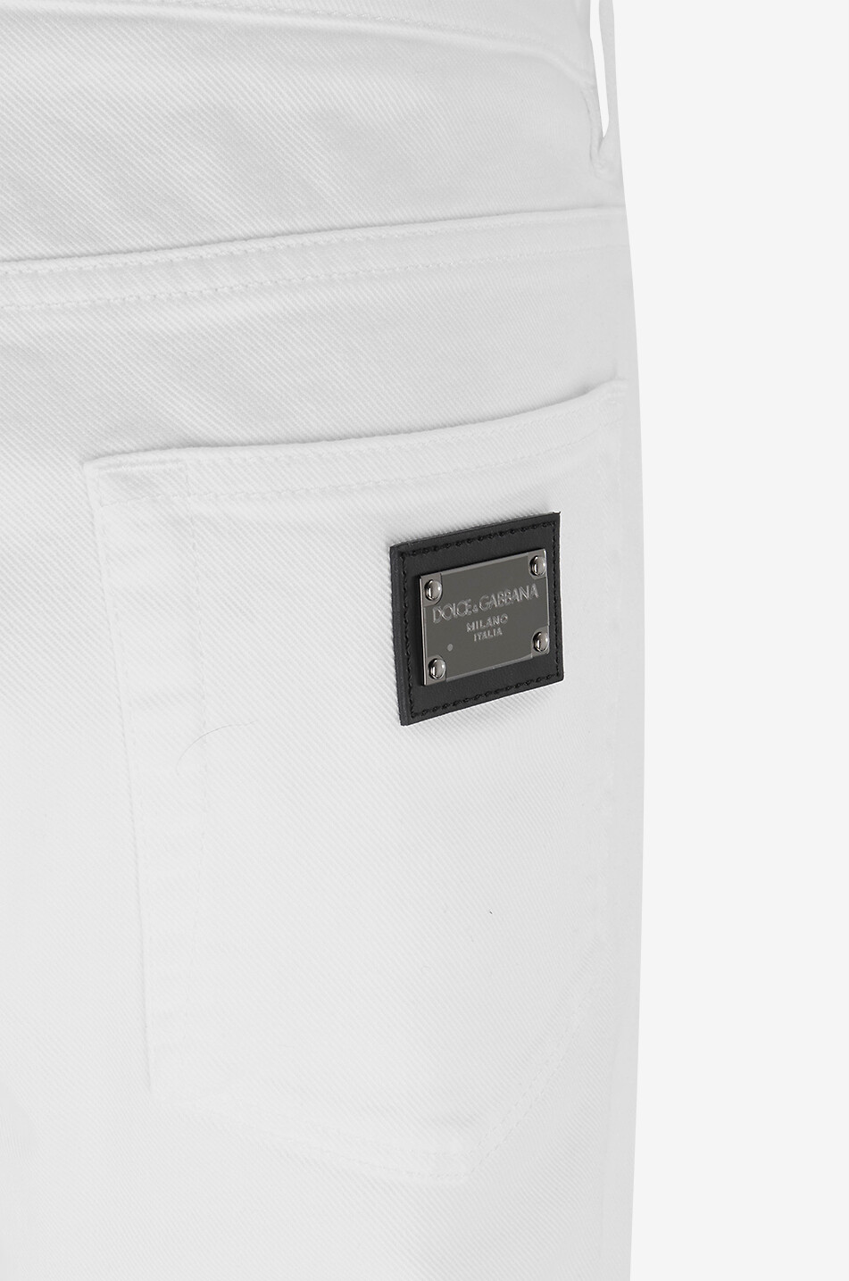 DOLCE & GABBANA Baumwollstretch-Slim-Fit-Jeans mit Logoplättchen Herren WEISS 3