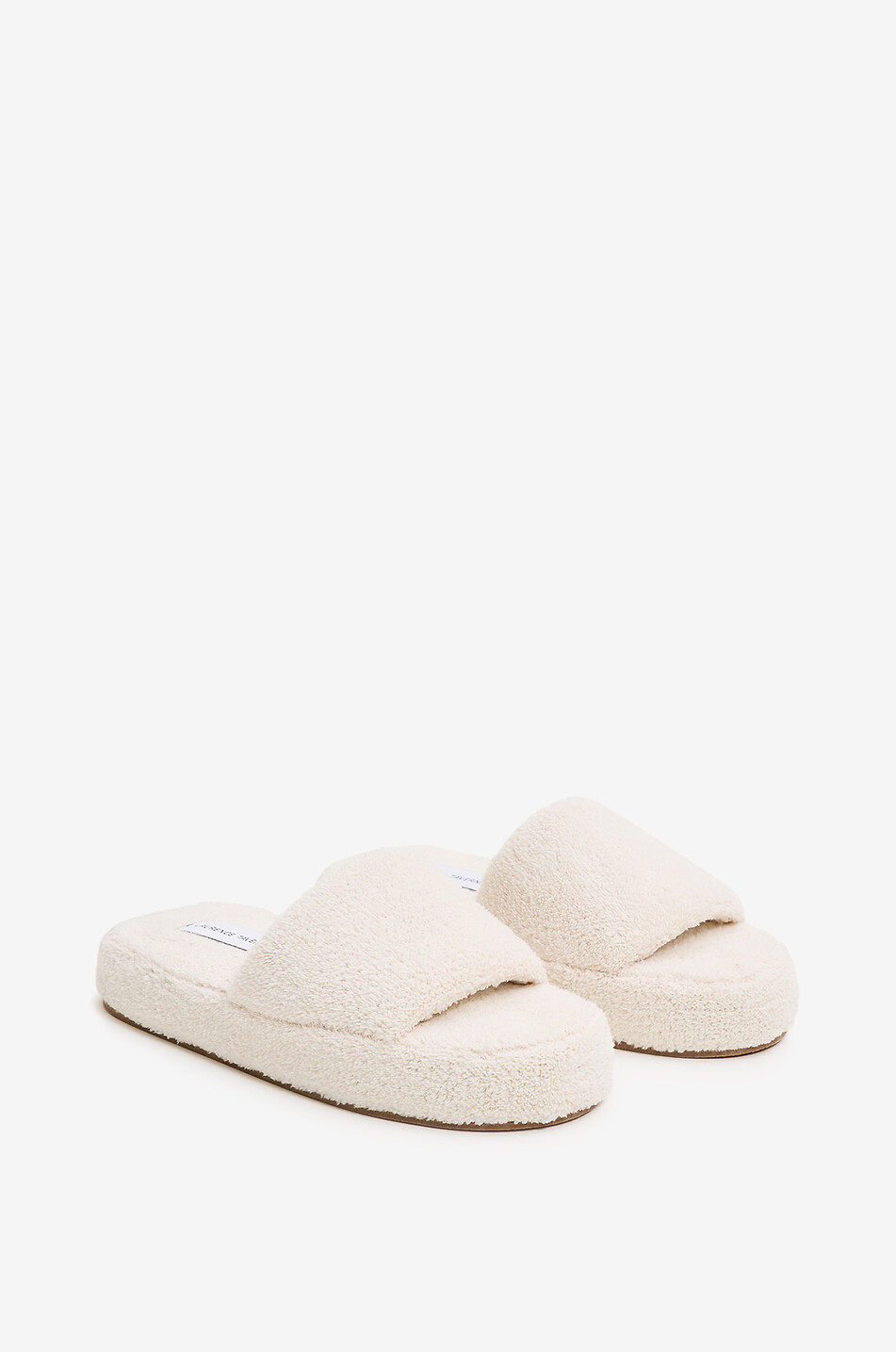 LAURENCE TAVERNIER Mules en tissu éponge Femme BLANC CASSE 2