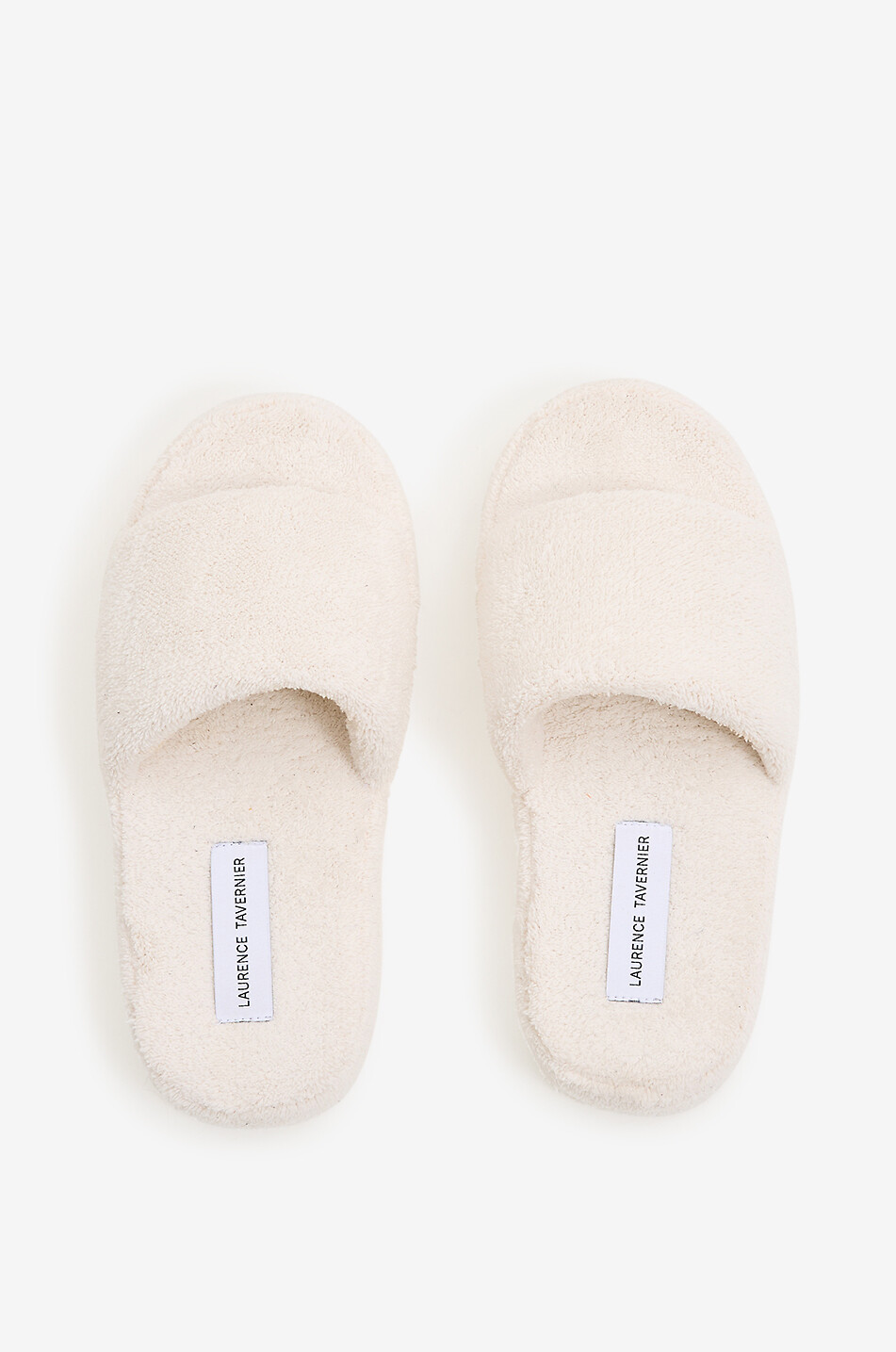 LAURENCE TAVERNIER Mules en tissu éponge Femme BLANC CASSE 3