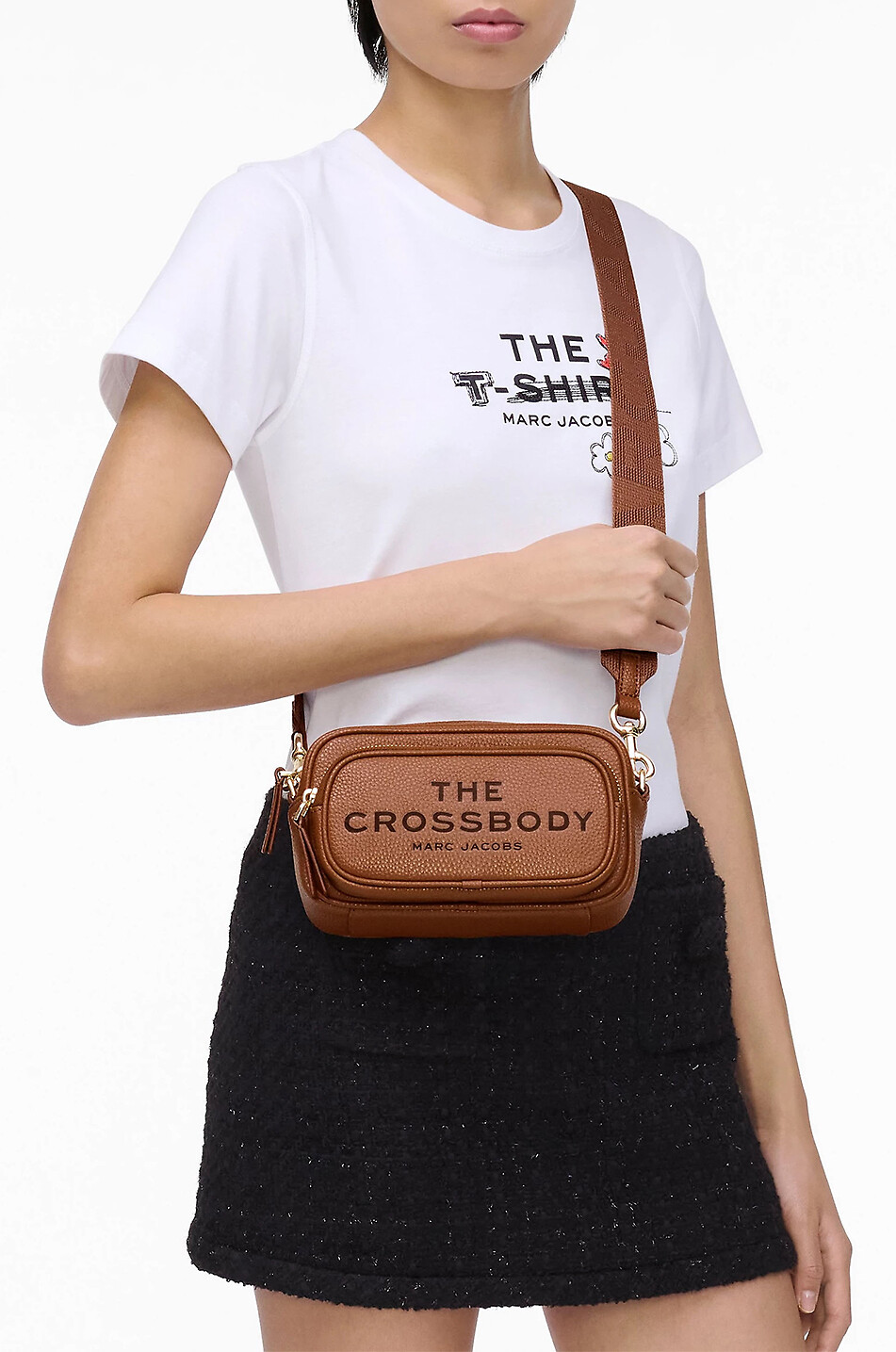 MARC JACOBS Umhängetasche aus genarbtem Leder The Crossbody Damen DUNKELORANGE 3