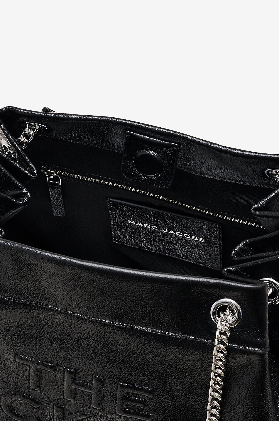 MARC JACOBS The Chain Sack grained leather shoulder bag Women BLACK 6