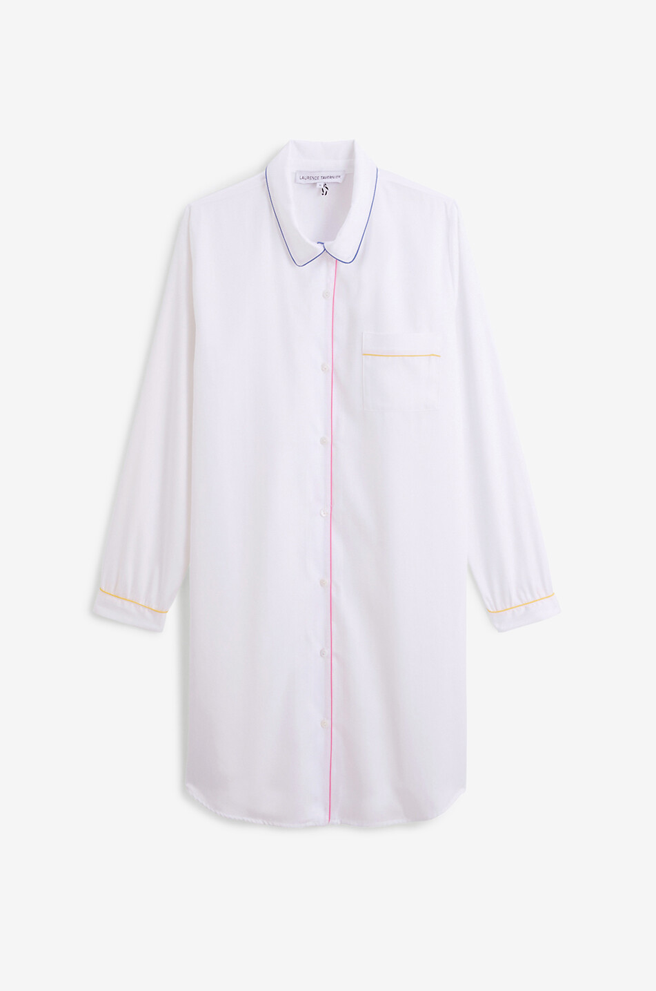 LAURENCE TAVERNIER Nachthemd mit Paspeln Essentiel Damen WEISS 1