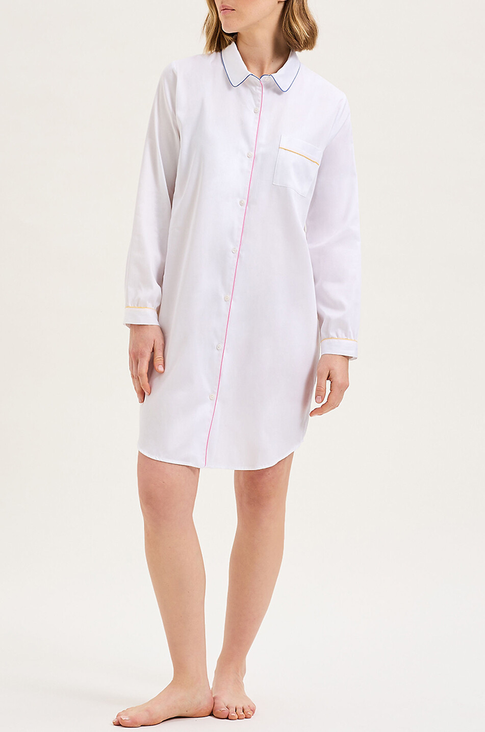 LAURENCE TAVERNIER Nachthemd mit Paspeln Essentiel Damen WEISS 2