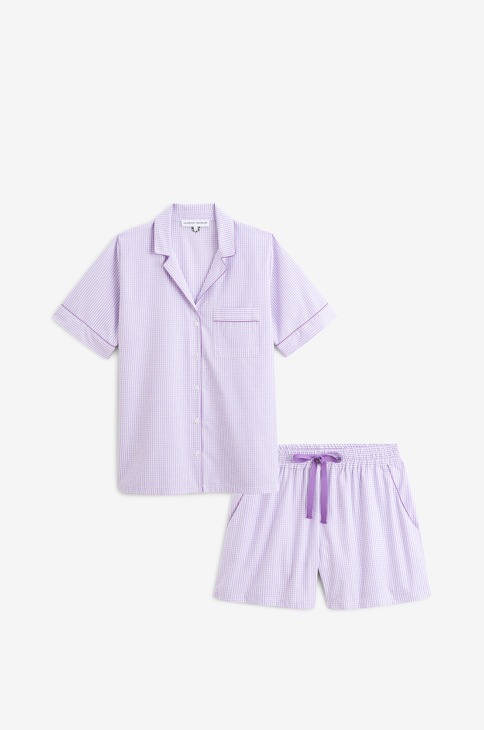 LAURENCE TAVERNIER Ensemble pyjama à carreaux vichy Essentiel Femme VIOLET CLAIR 1