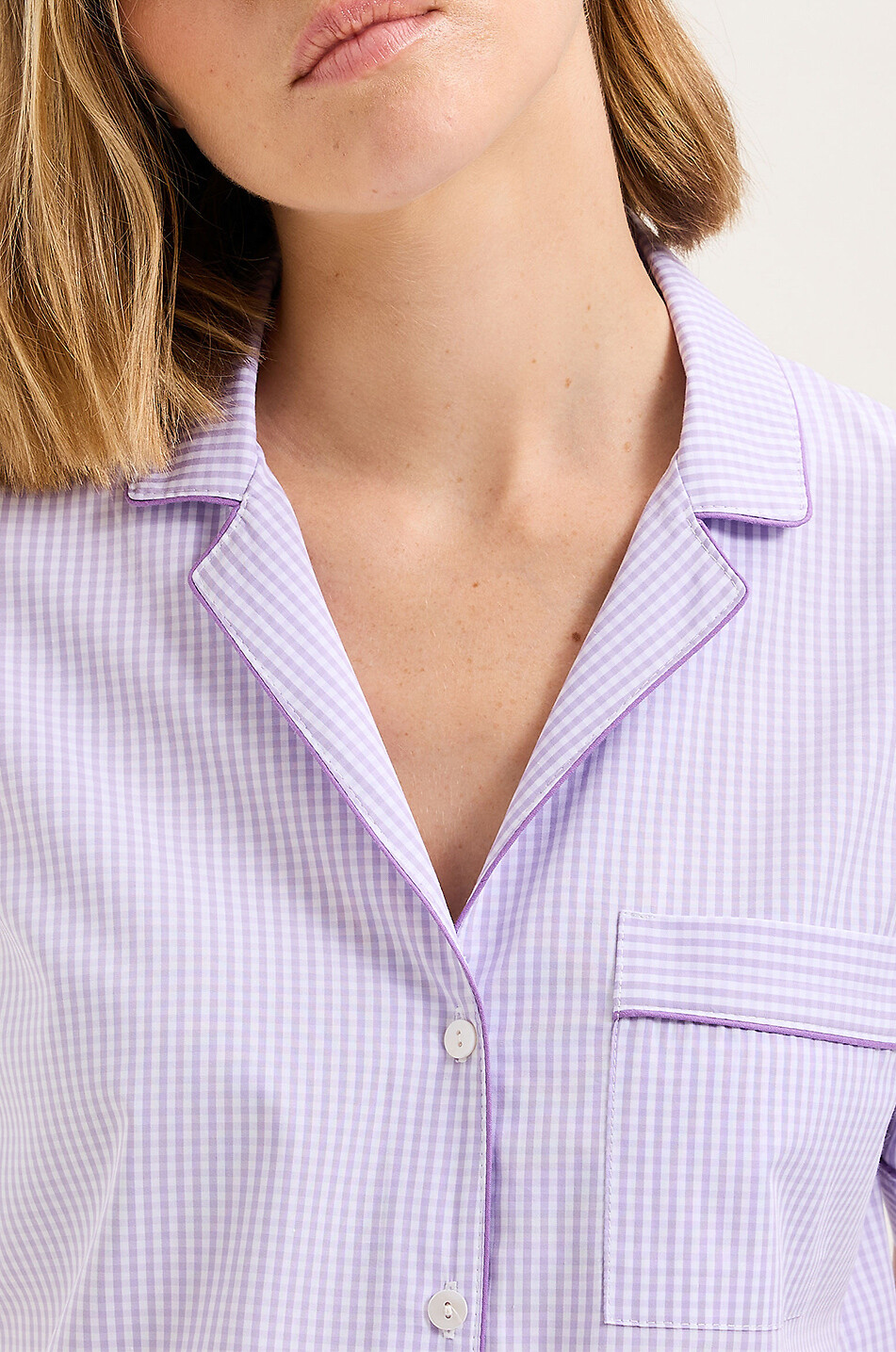 LAURENCE TAVERNIER Ensemble pyjama à carreaux vichy Essentiel Femme VIOLET CLAIR 5