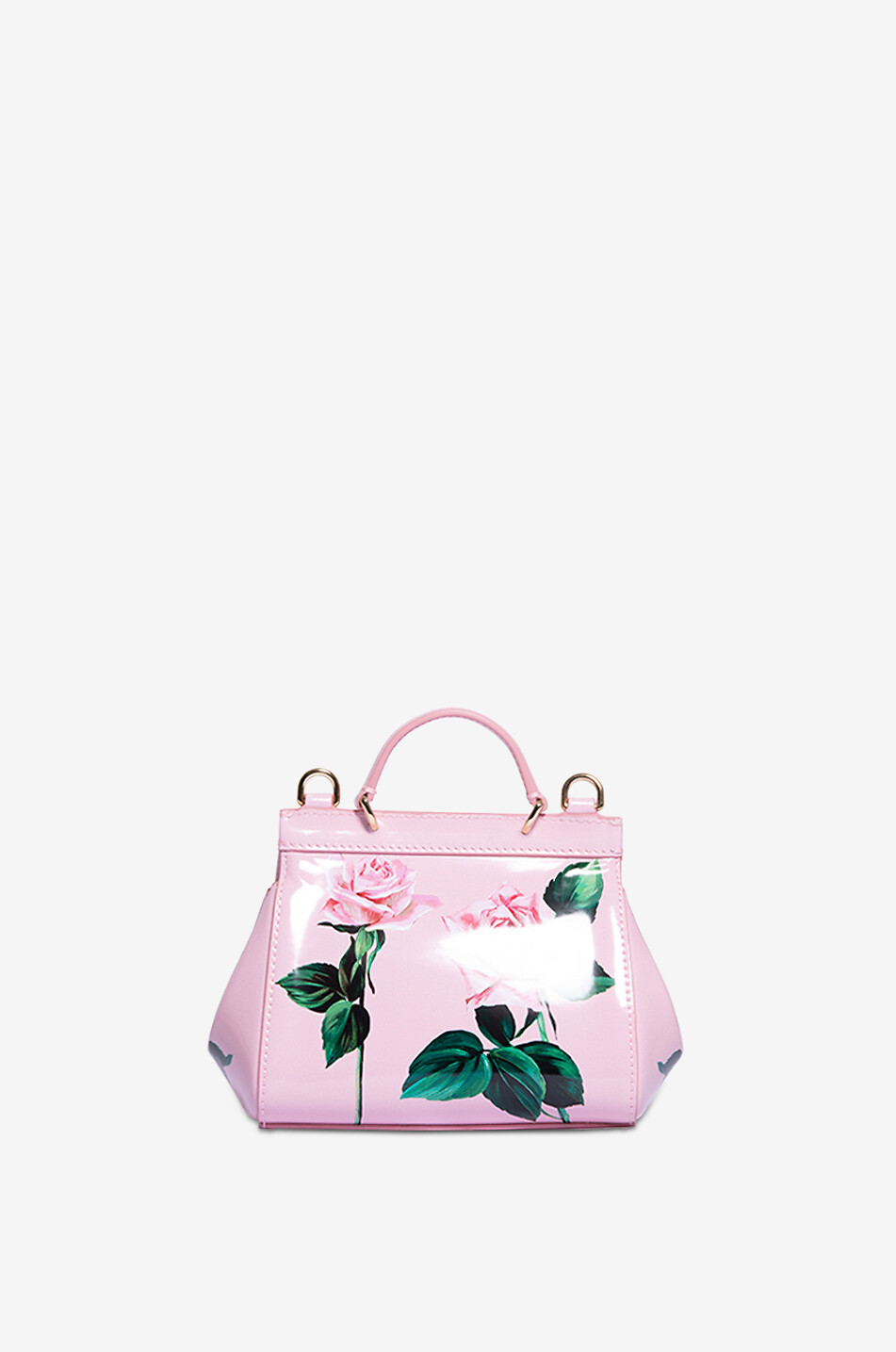 DOLCE & GABBANA Sicily rose printed patent leather girls's handbag Girl PINK 2