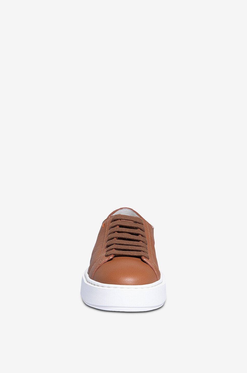 SANTONI Niedrige Leder-Schnürsneakers Damen BRAUN 2