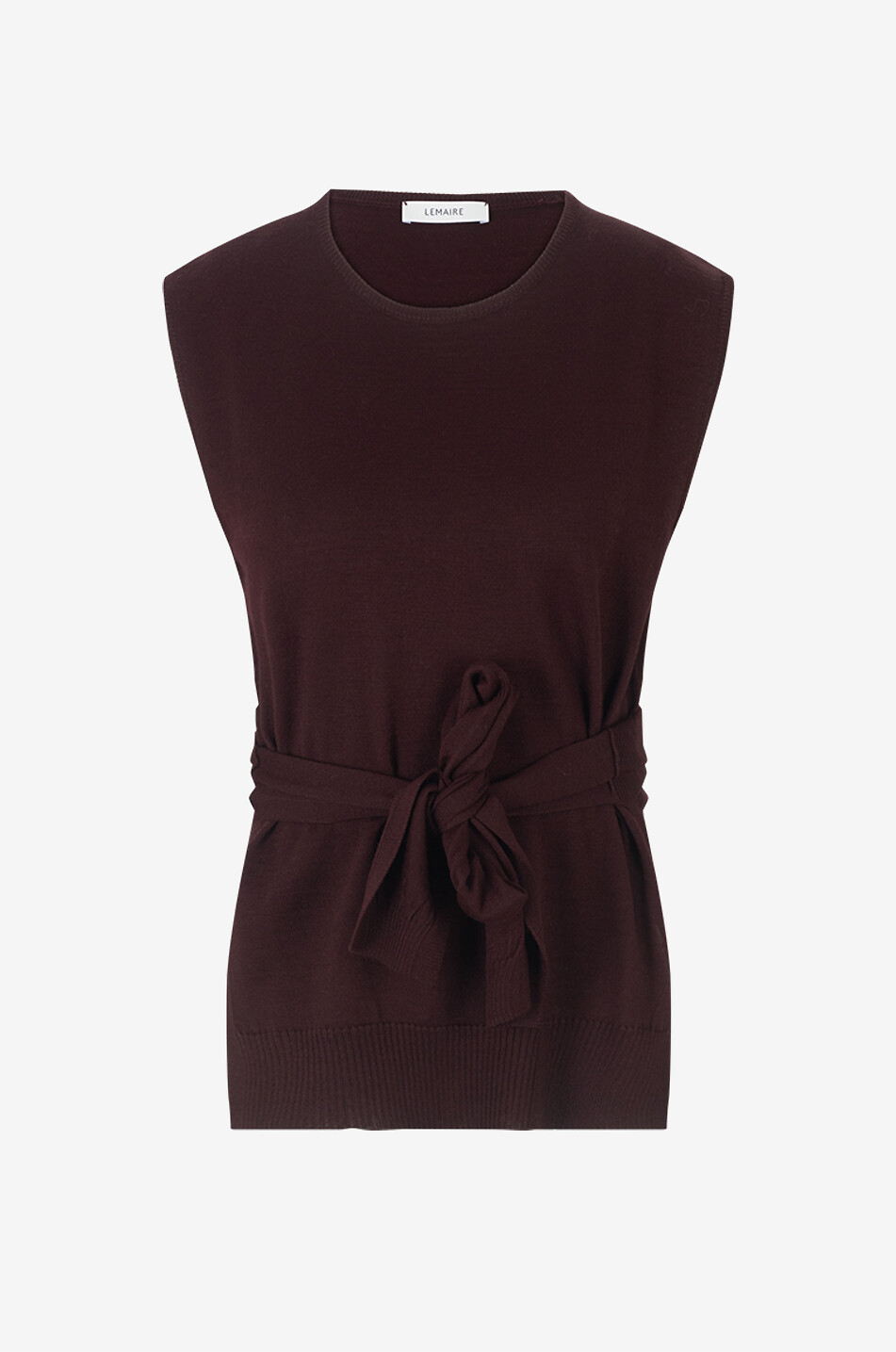LEMAIRE Pull sans manches Trompe-L'Oeil Femme MARRON 1