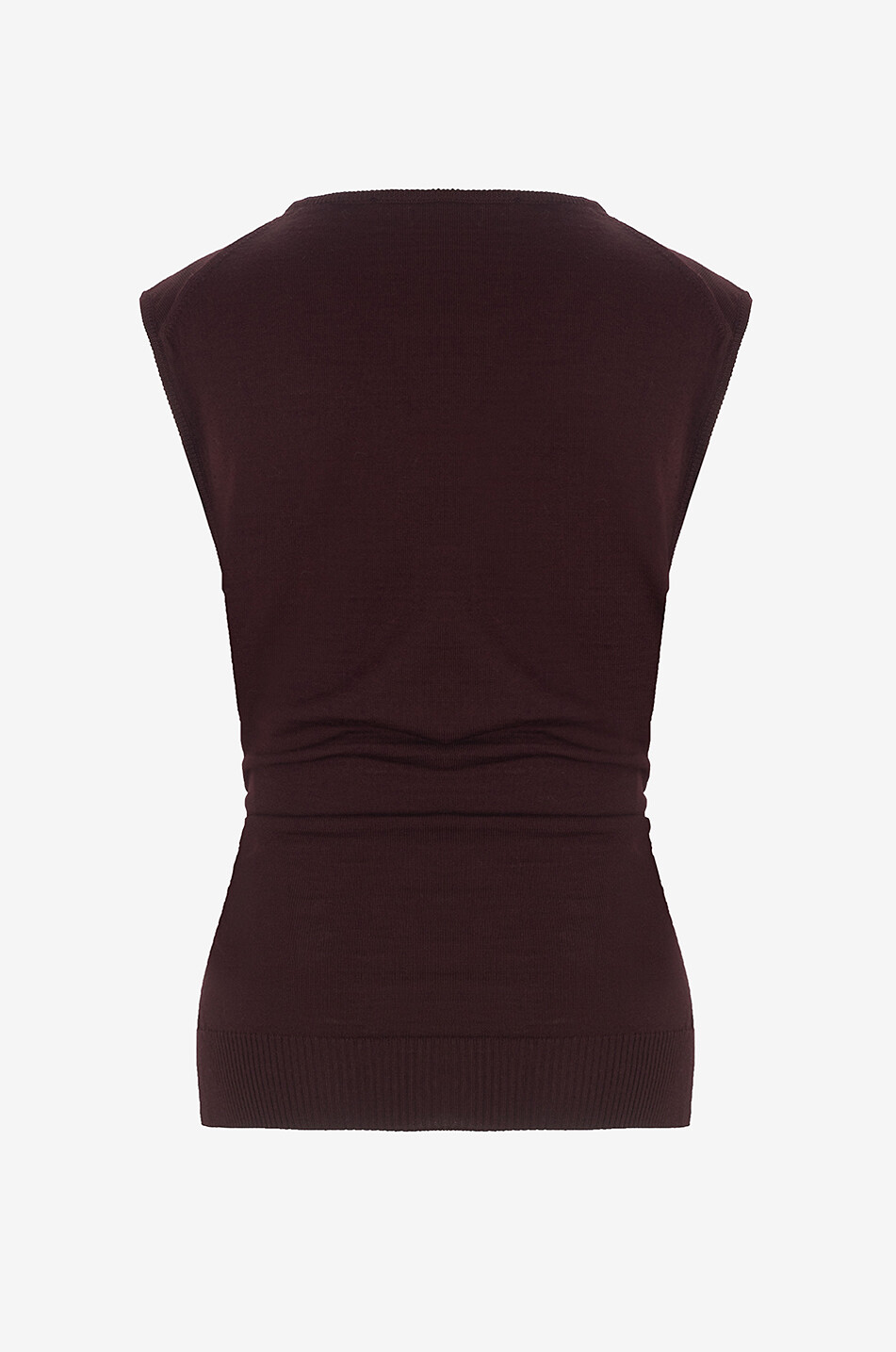 LEMAIRE Pull sans manches Trompe-L'Oeil Femme MARRON 2