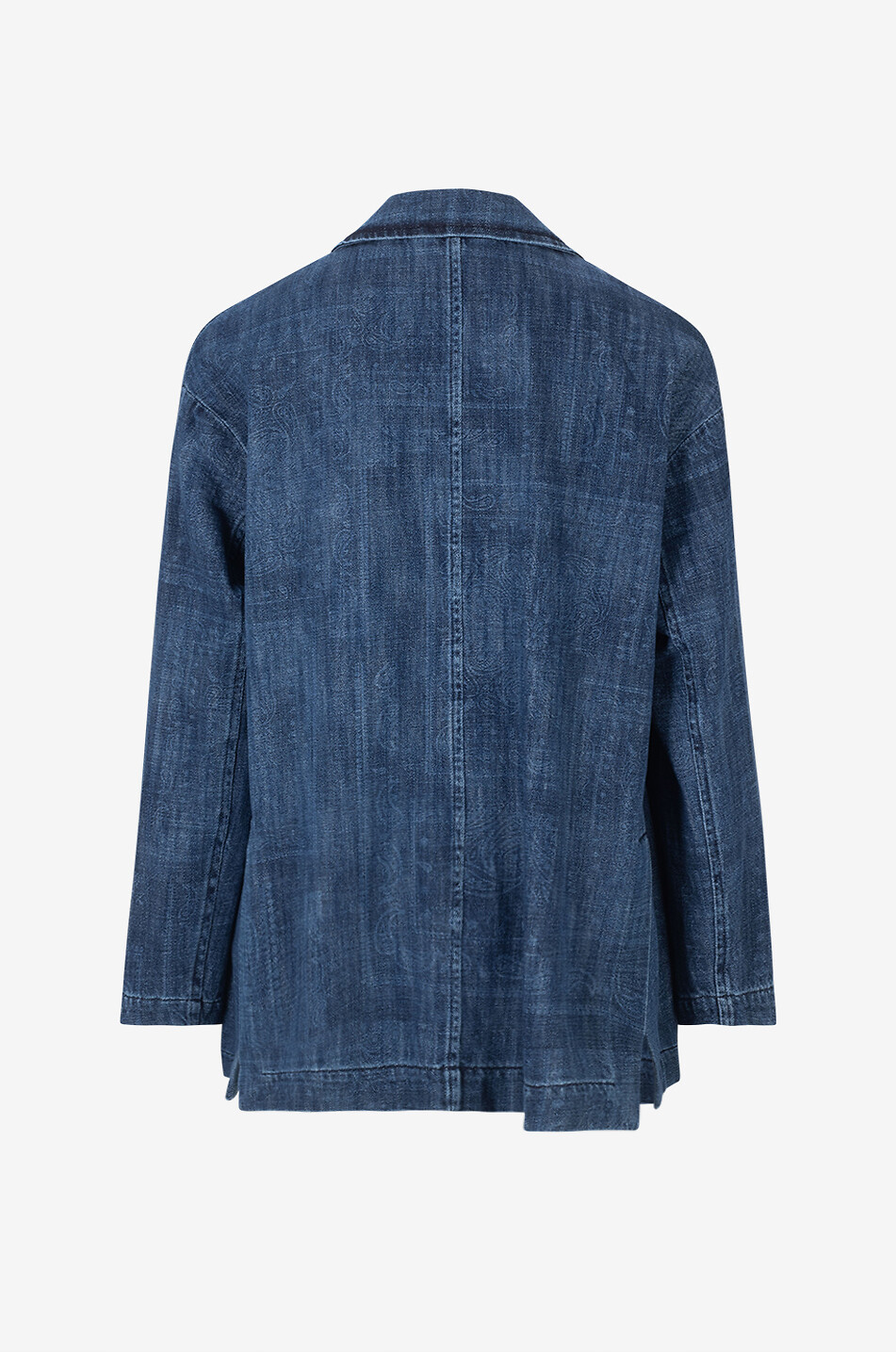 SHAFT Blazer en denim fluide imprimé Western Vic Femme BLEU 2