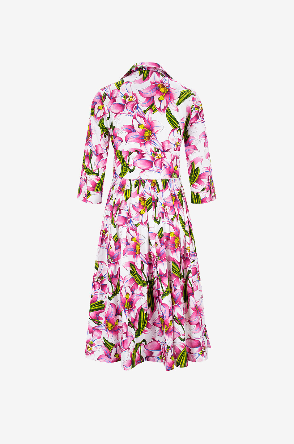 SAMANTHA SUNG Audrey lily printed cotton midi dress Women PINK 2