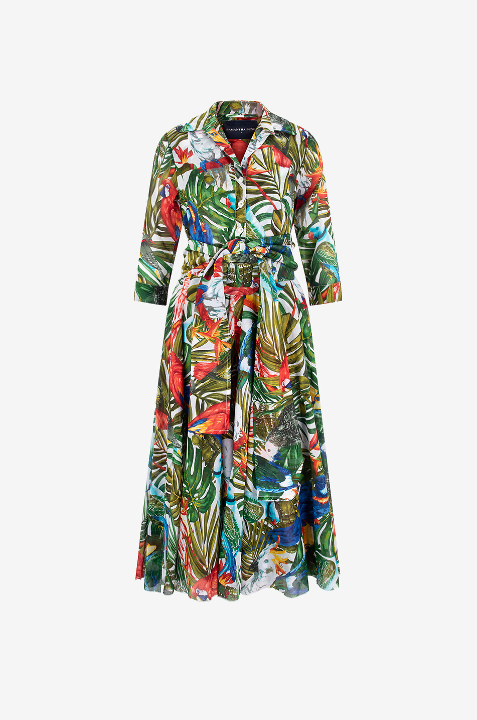 Baumwoll-Midikleid mit Dschungelprint Aster