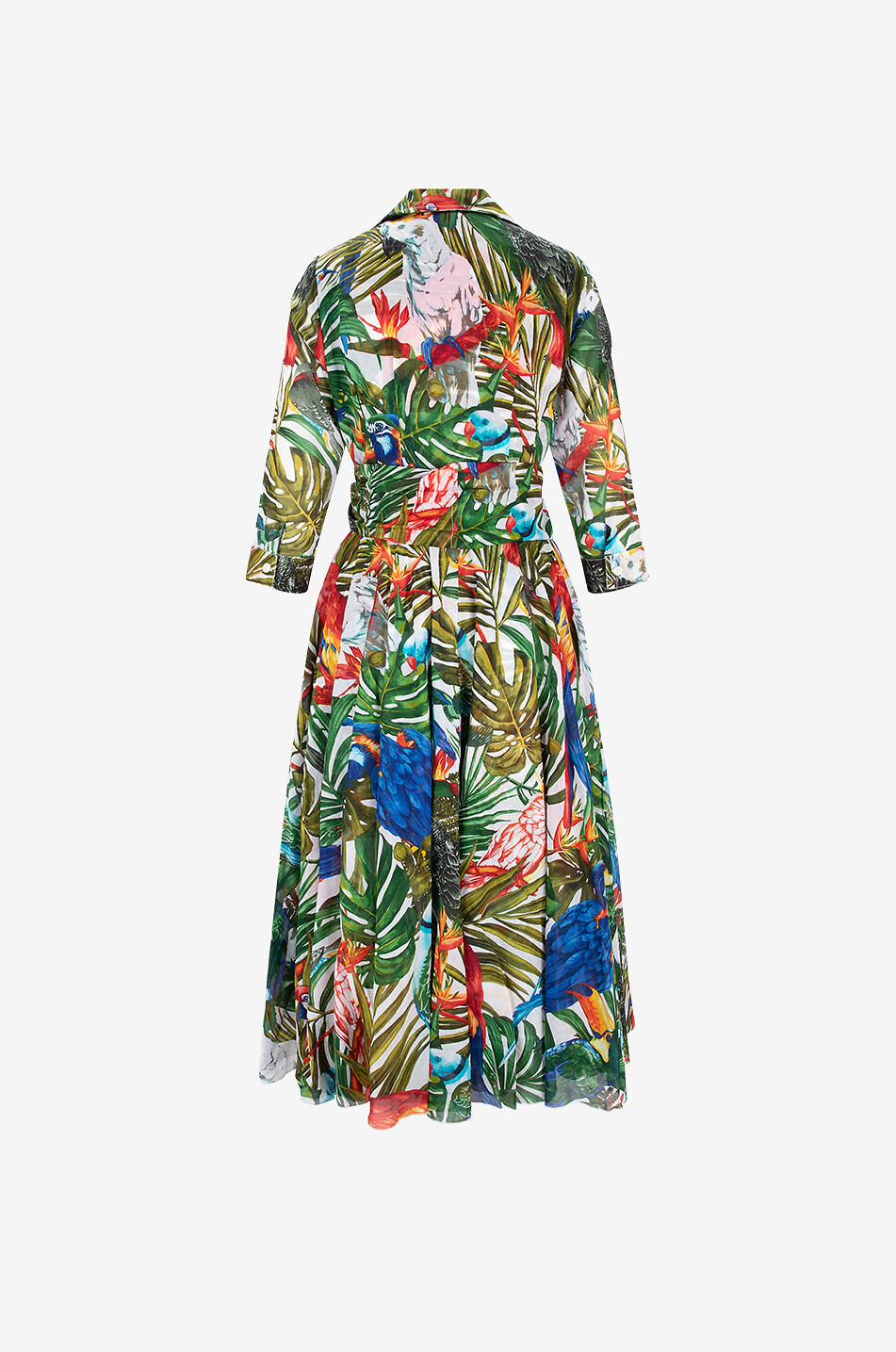 Baumwoll-Midikleid mit Dschungelprint Aster
