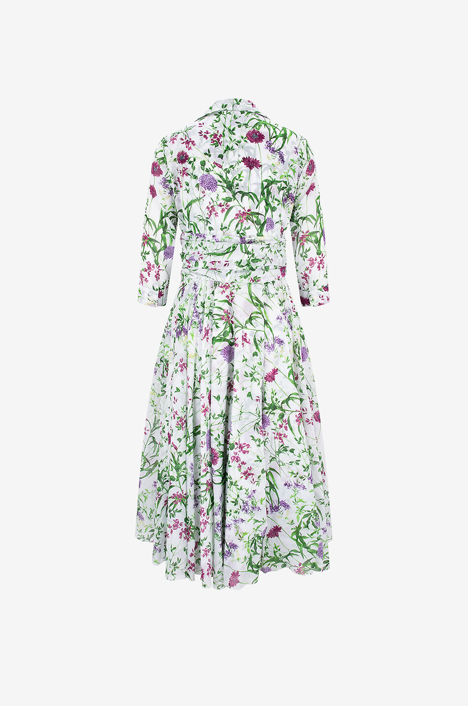 SAMANTHA SUNG Robe midi en coton imprimée fleurs sauvages Aster Femme ROSE 2