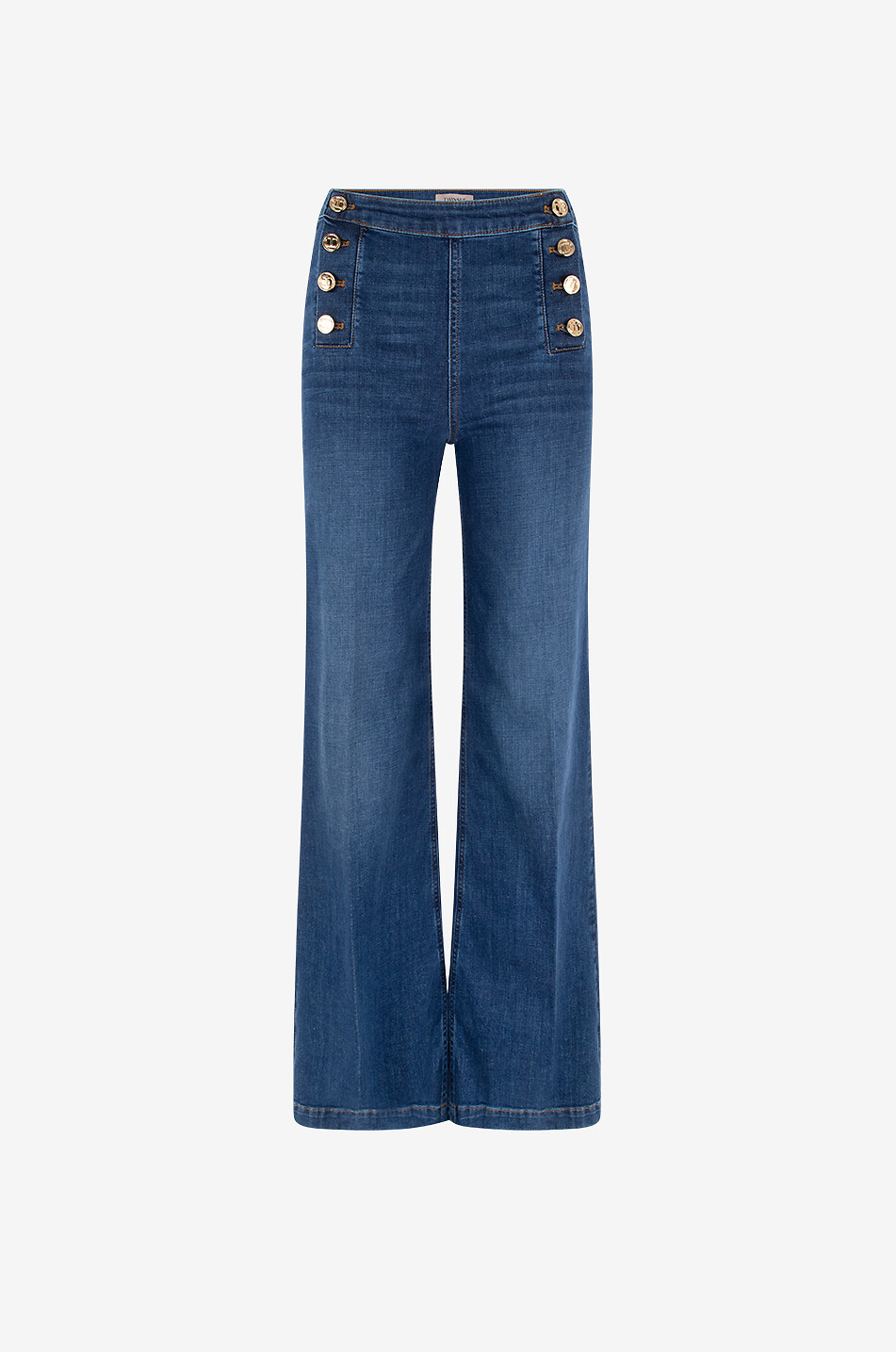 TWINSET Jean  évasé esprit pantalon à pont Femme BLEU 1