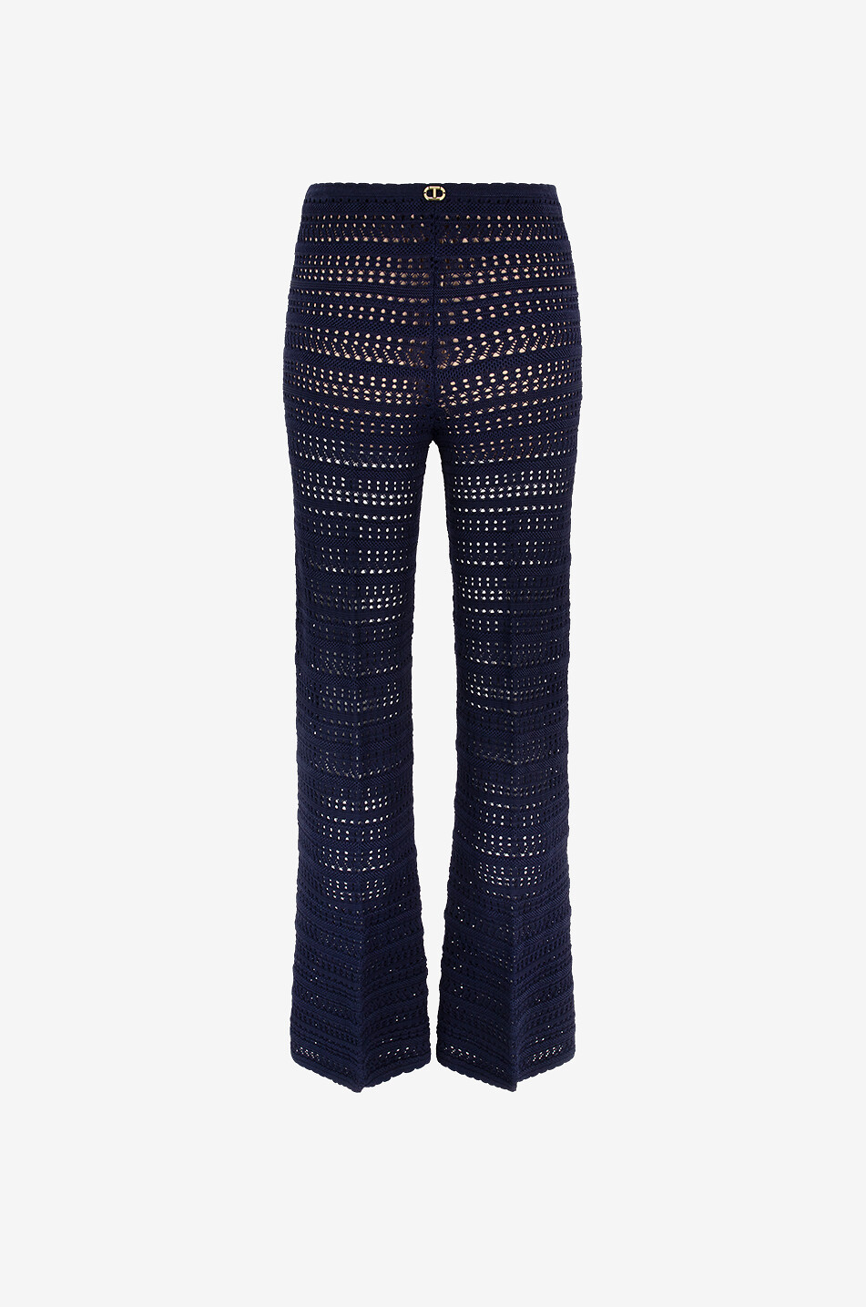 TWINSET Pantalon en maille ajourée Femme BLEU FONCE 2