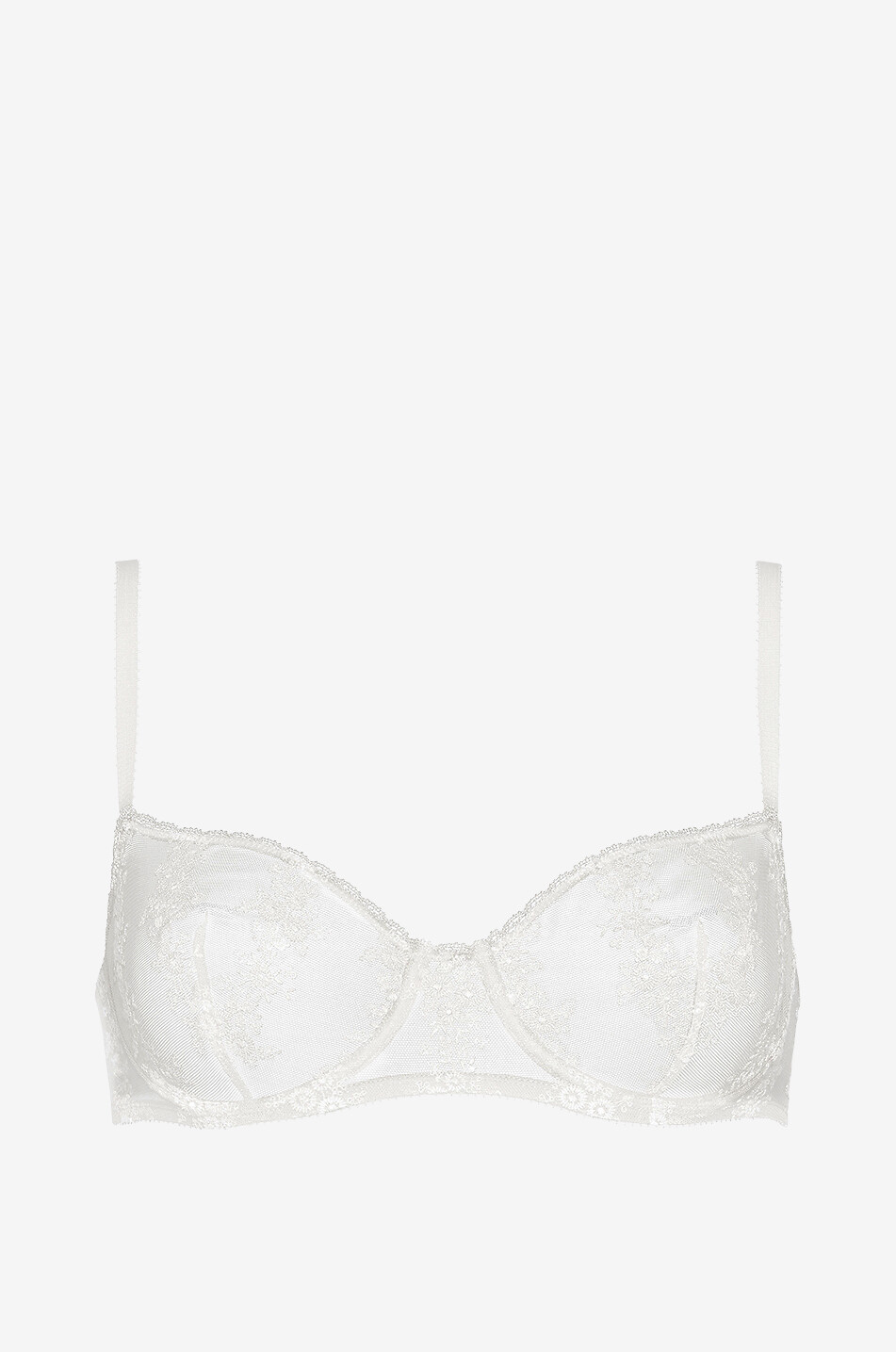 ERES Fleurette embroidered tulle demi-cup bra Women EGGSHELL 1