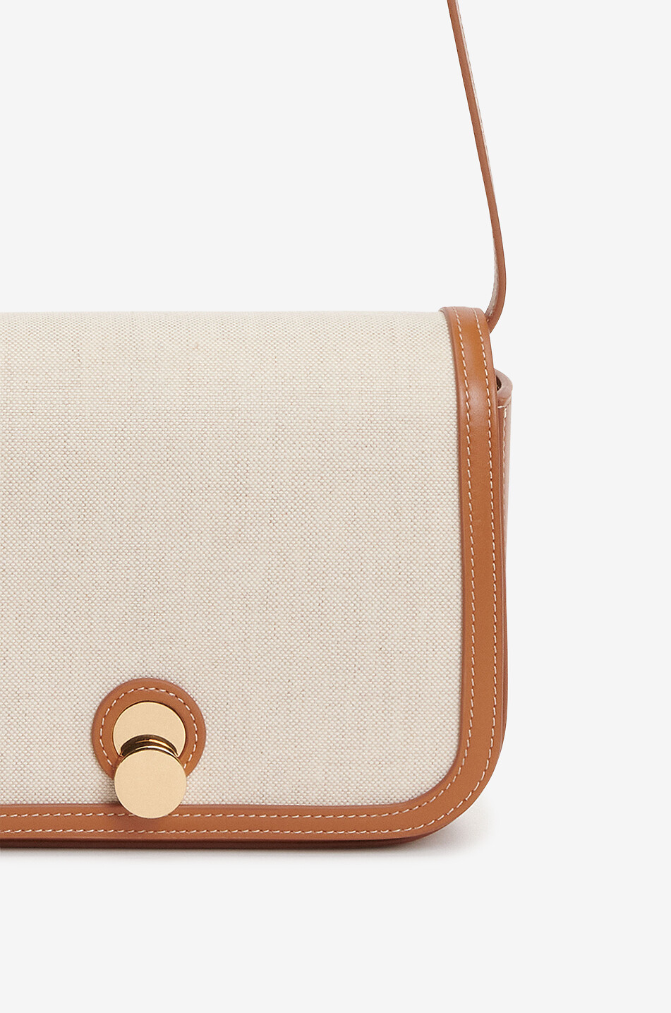 FABIANA FILIPPI Eclissi Messenger leather and canvas shoulder bag Women CAMEL 6