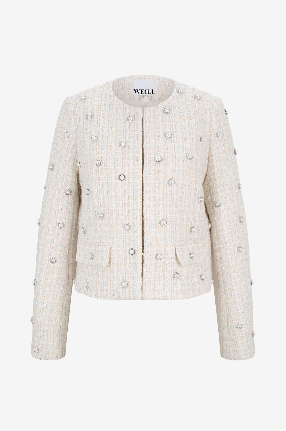 WEILL Veste en tweed ornée de perles et strass Adalena Femme BLANC CASSE 1