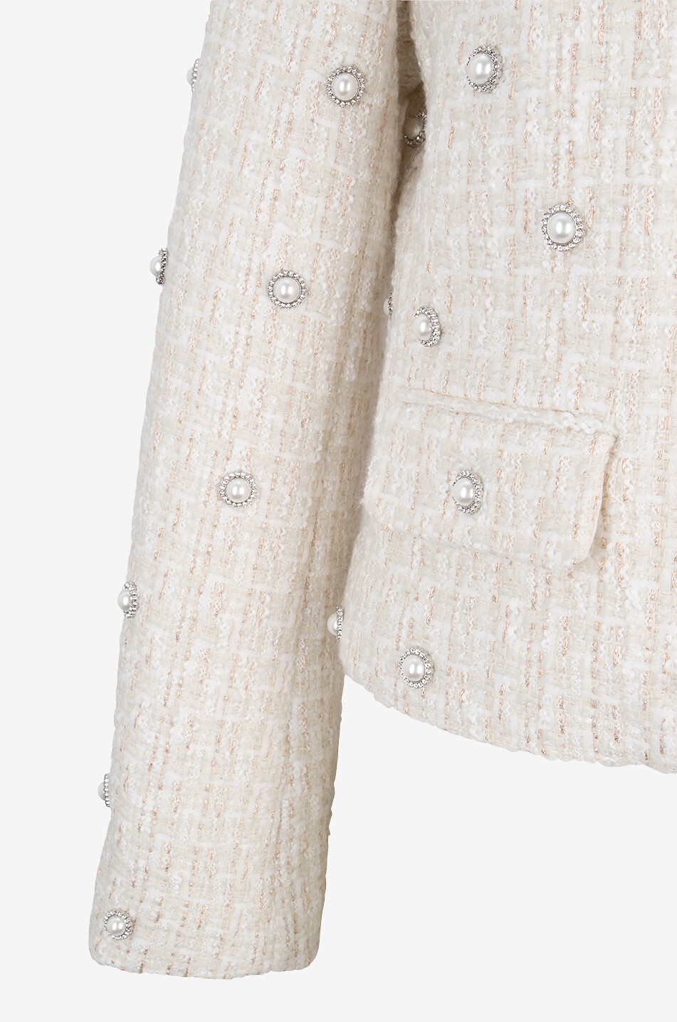 WEILL Veste en tweed ornée de perles et strass Adalena Femme BLANC CASSE 3