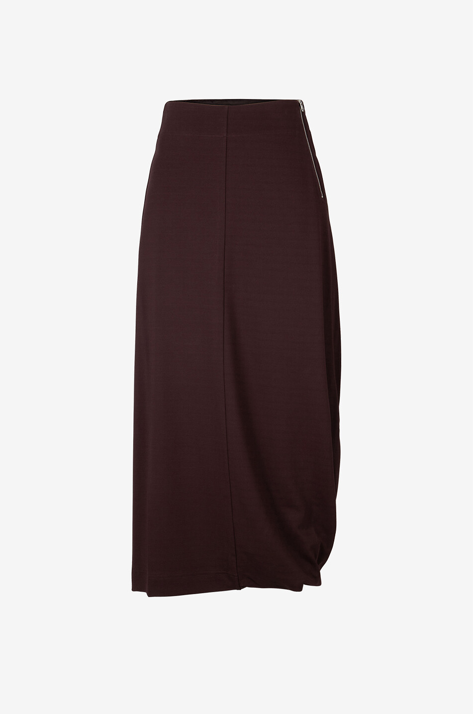 LEMAIRE Twisted asymmetric hem midi skirt Women BROWN 1