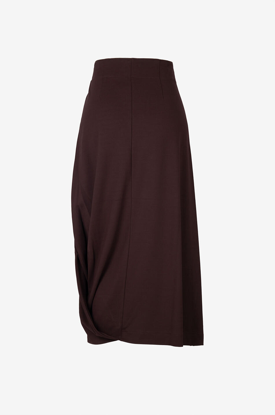 LEMAIRE Twisted asymmetric hem midi skirt Women BROWN 2