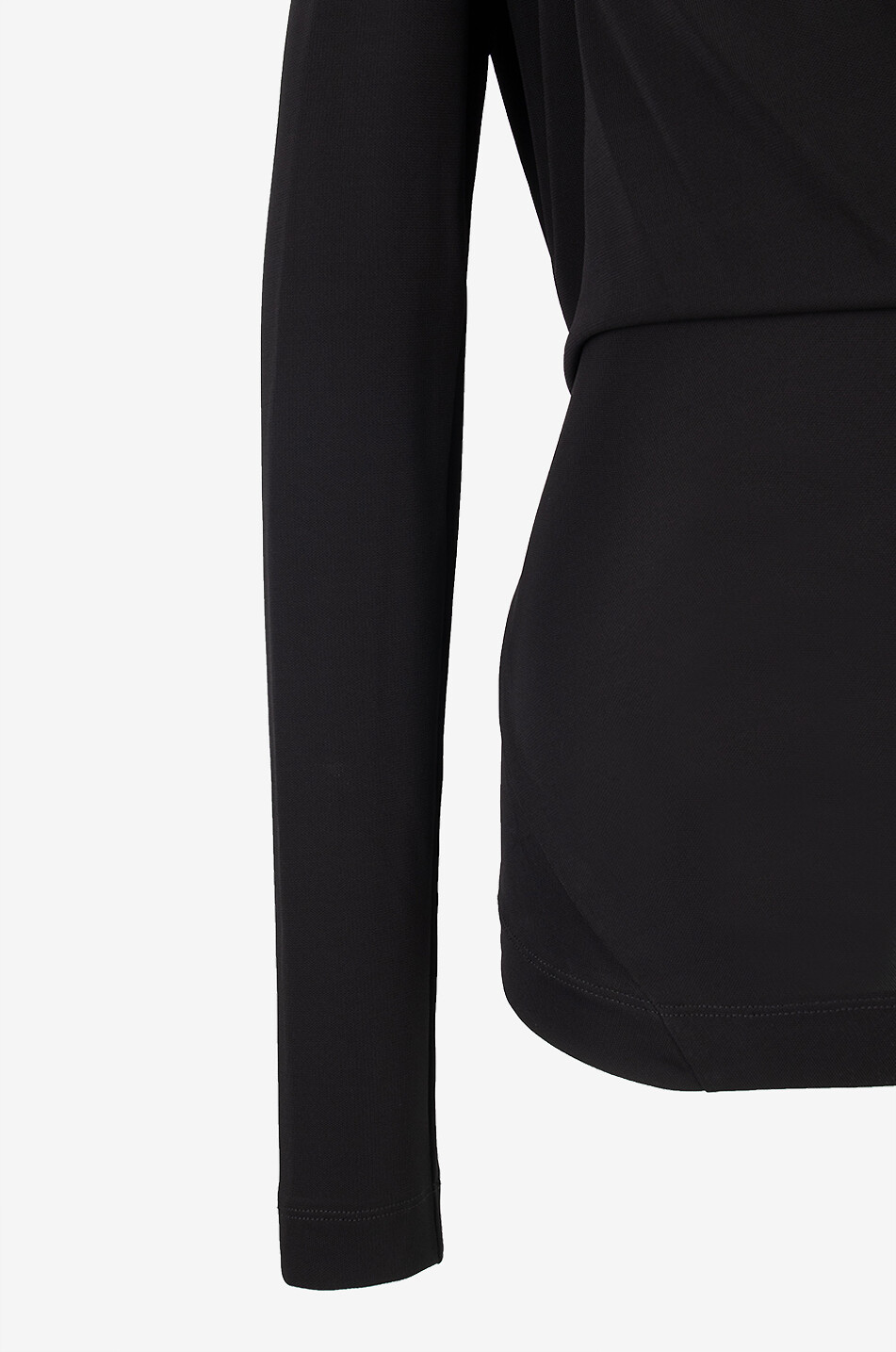 Drapiertes Langarm-Jersey-Top