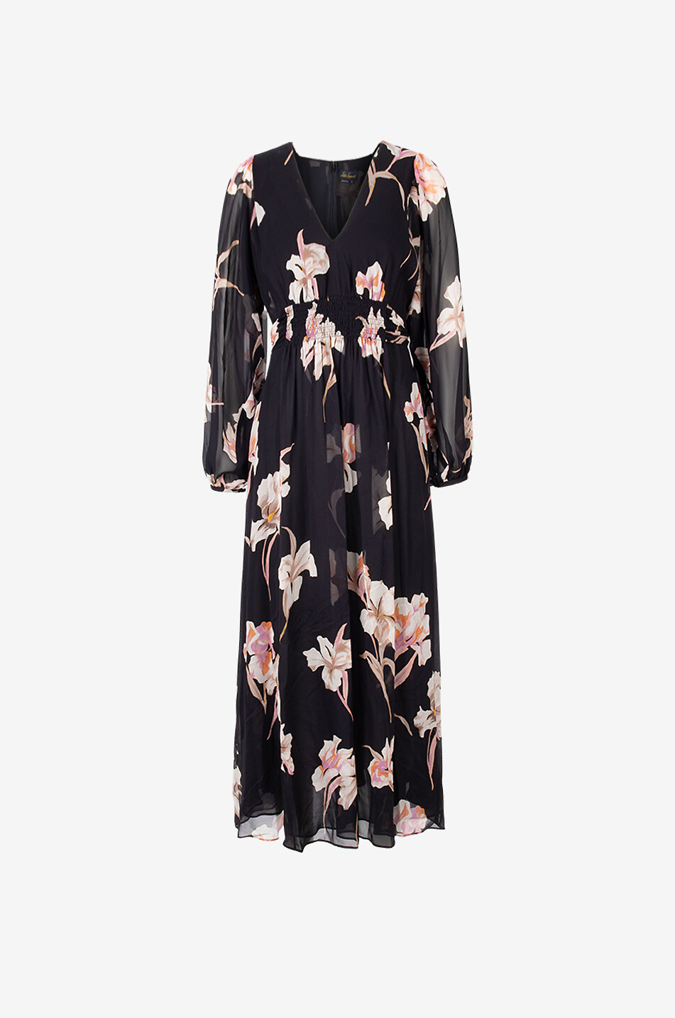 LUISA SPAGNOLI Palmeto long silk chiffon empire dress Women MULTI COLOURED 1