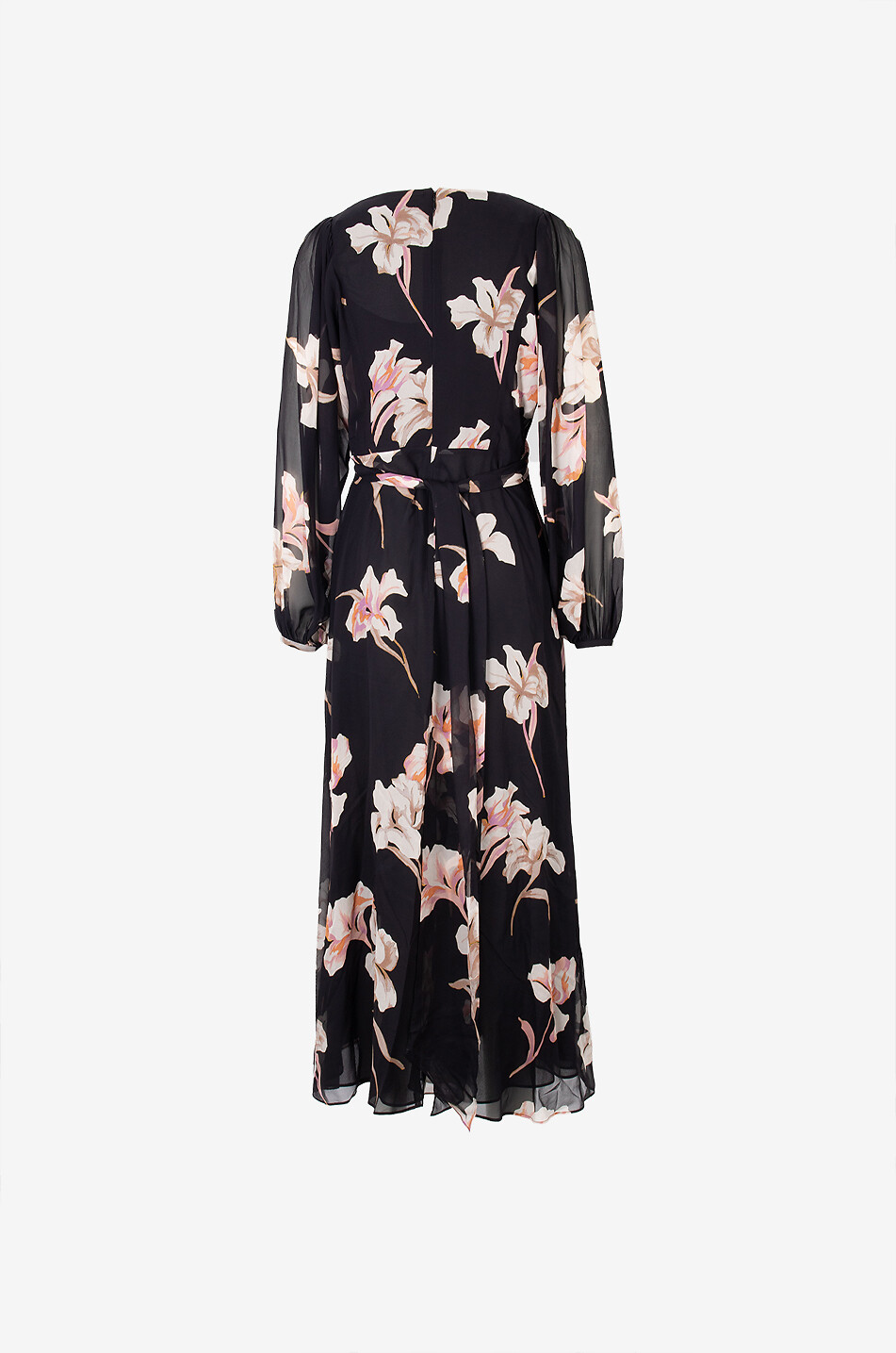 LUISA SPAGNOLI Palmeto long silk chiffon empire dress Women MULTI COLOURED 2