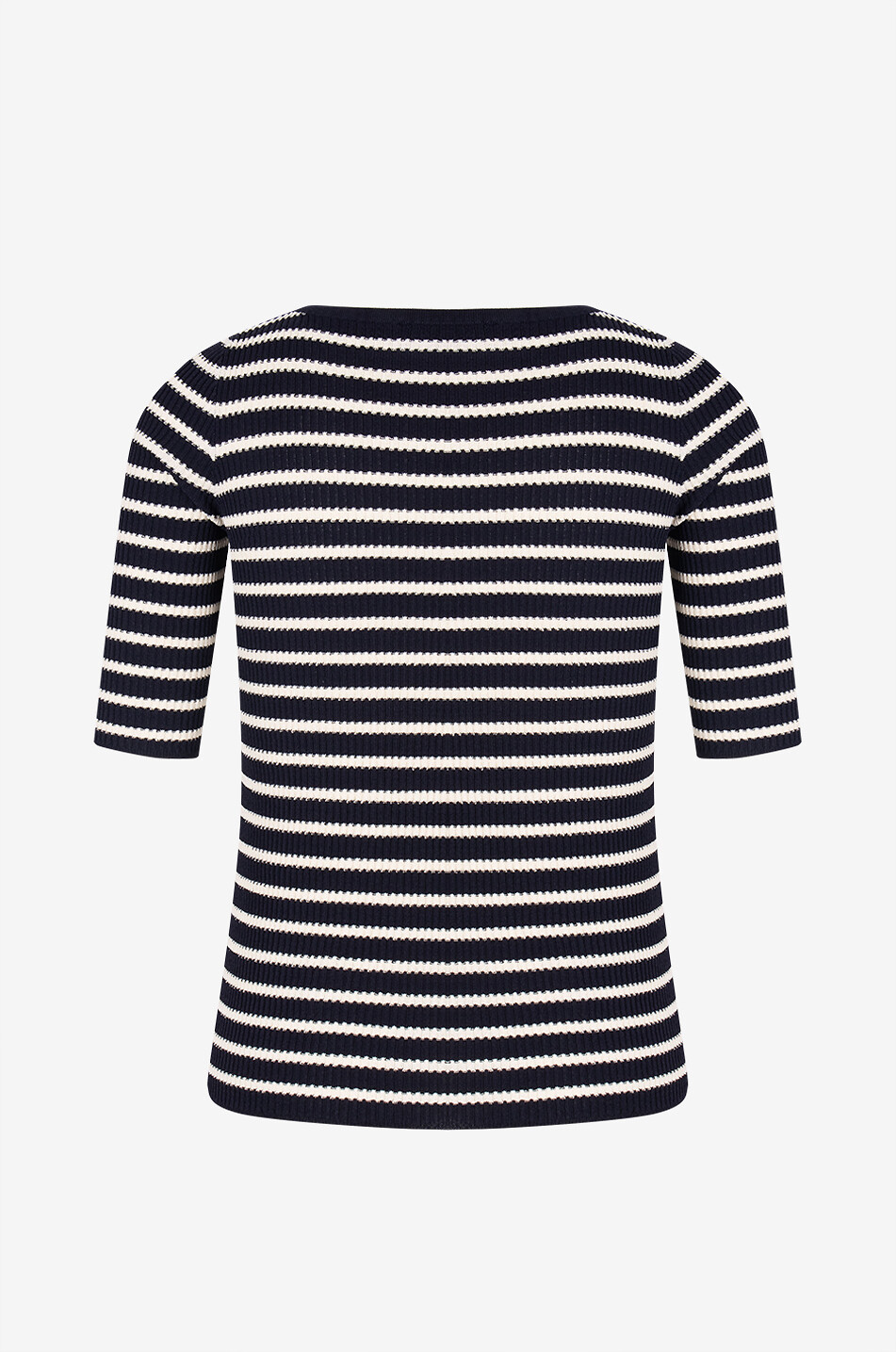 LUISA SPAGNOLI Gestreifter Kurzarm-Schlauchpullover Colino Damen BLAU 2