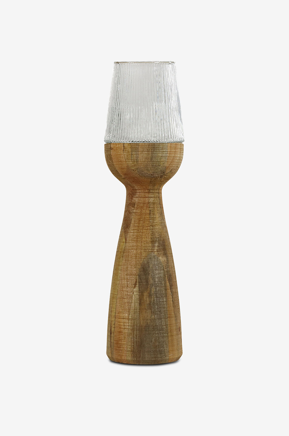 Arbre H82 mango wood and glass photophore and vase