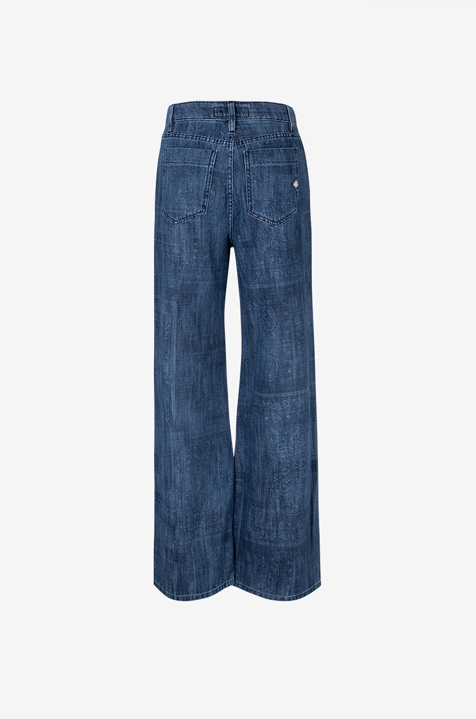 SHAFT Jean large fluide imprimé Western blanchi Five Ob Femme BLEU 2