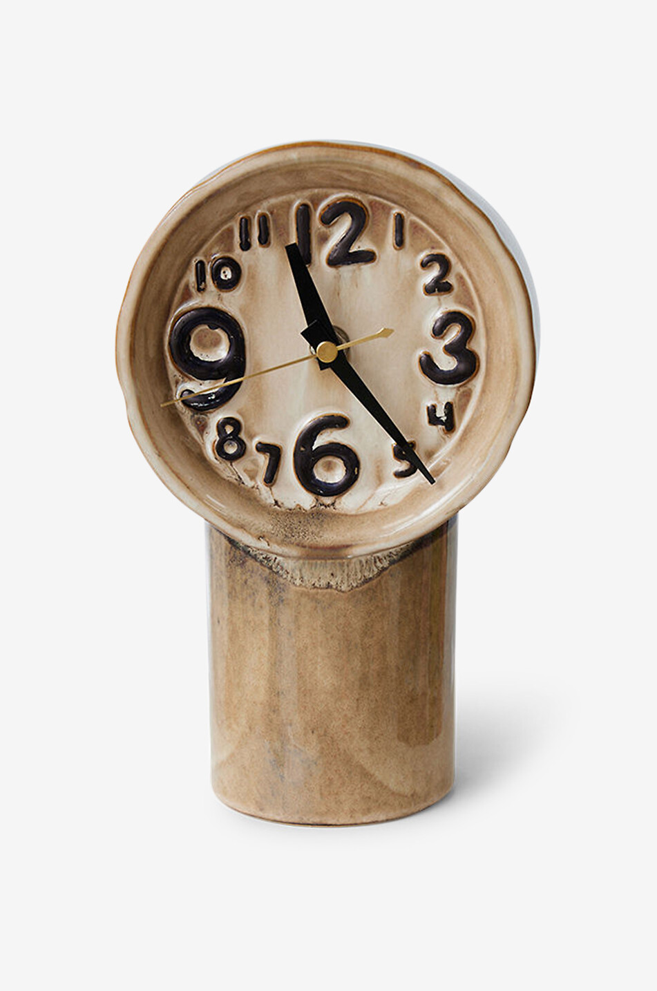 HKLIVING Uhr aus Keramik Retro Cream Haus BEIGE 1