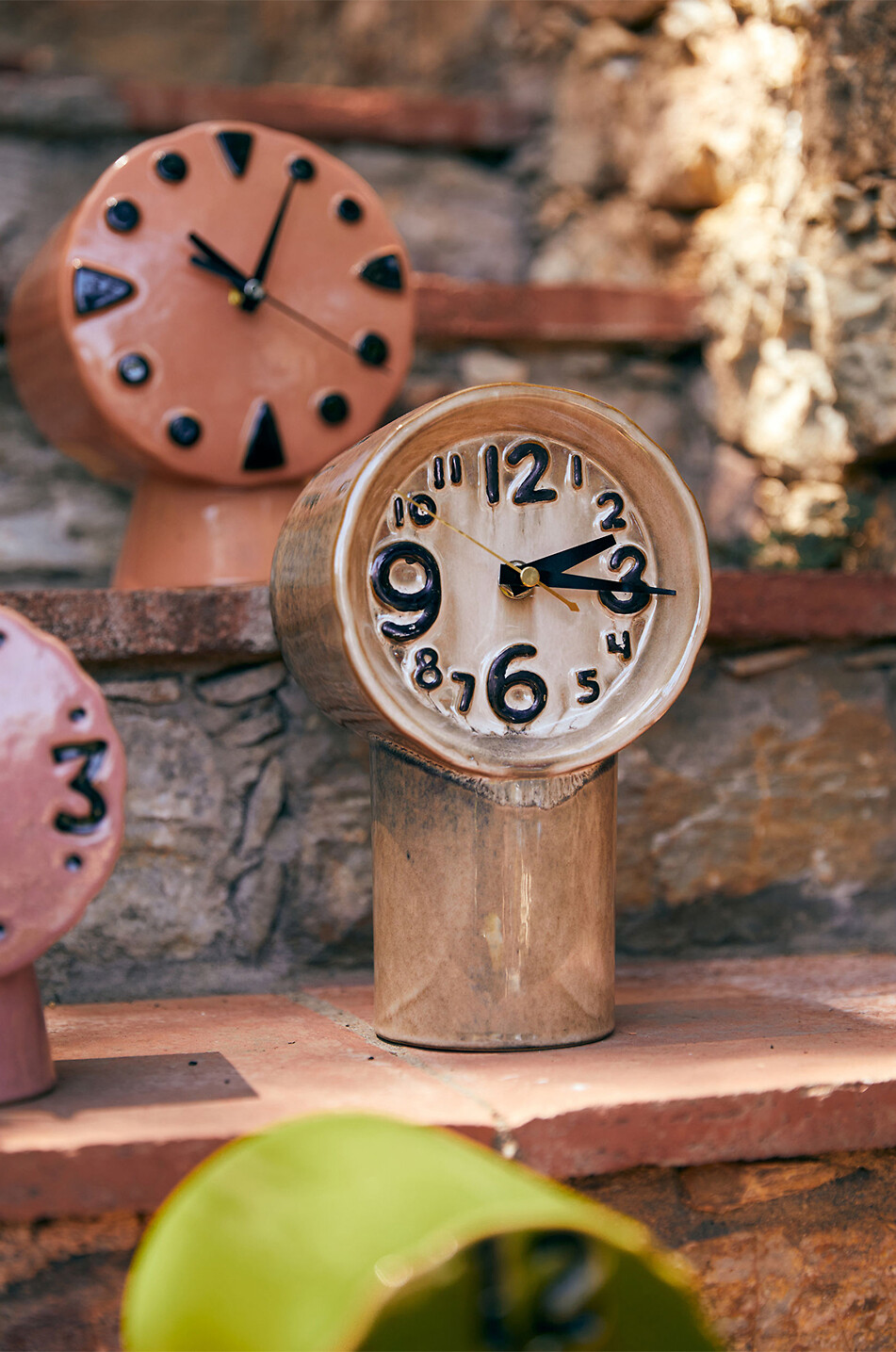 HKLIVING Uhr aus Keramik Retro Cream Haus BEIGE 4