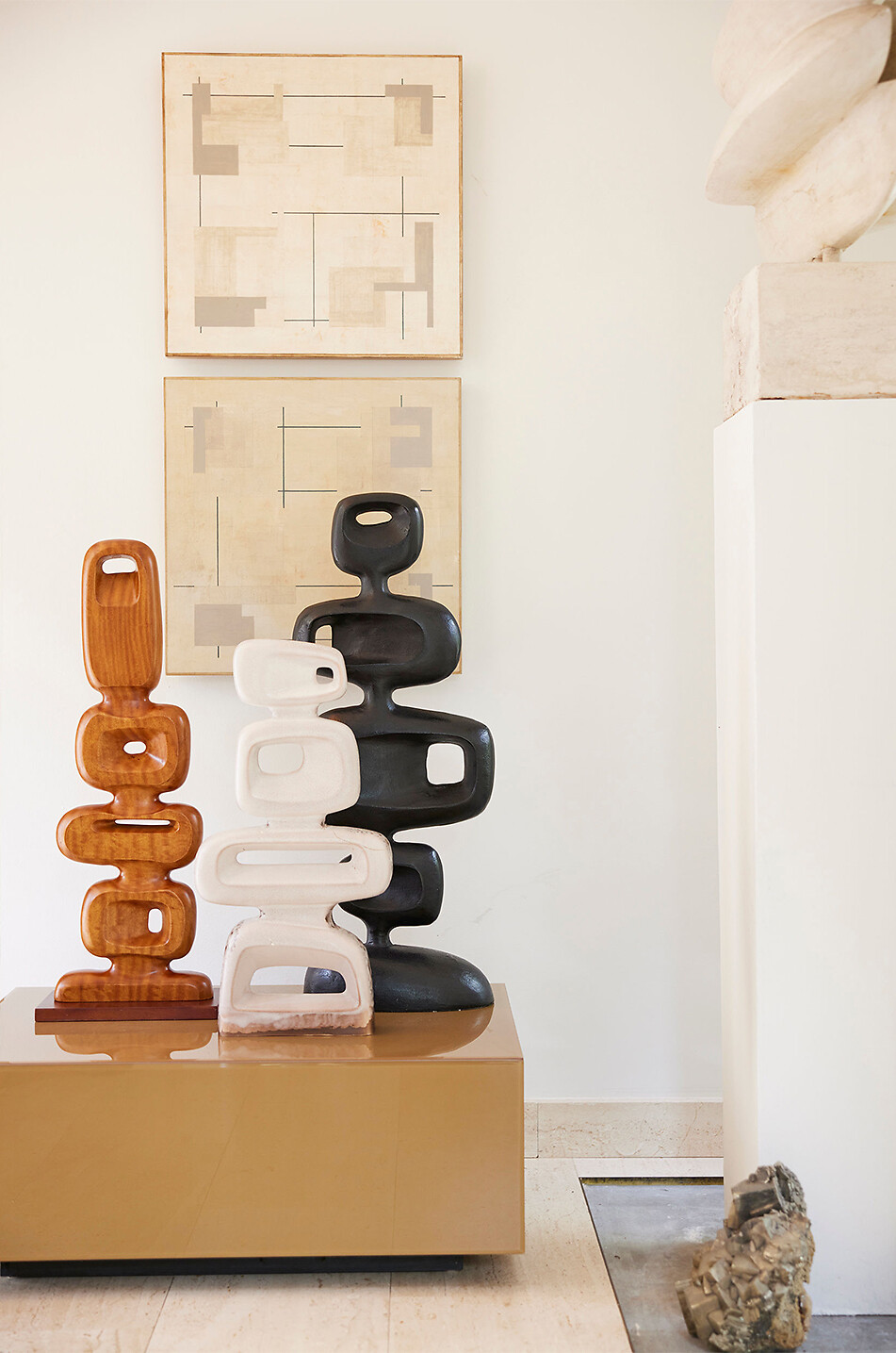 HKLIVING Holzskulptur Haus BRAUN 3